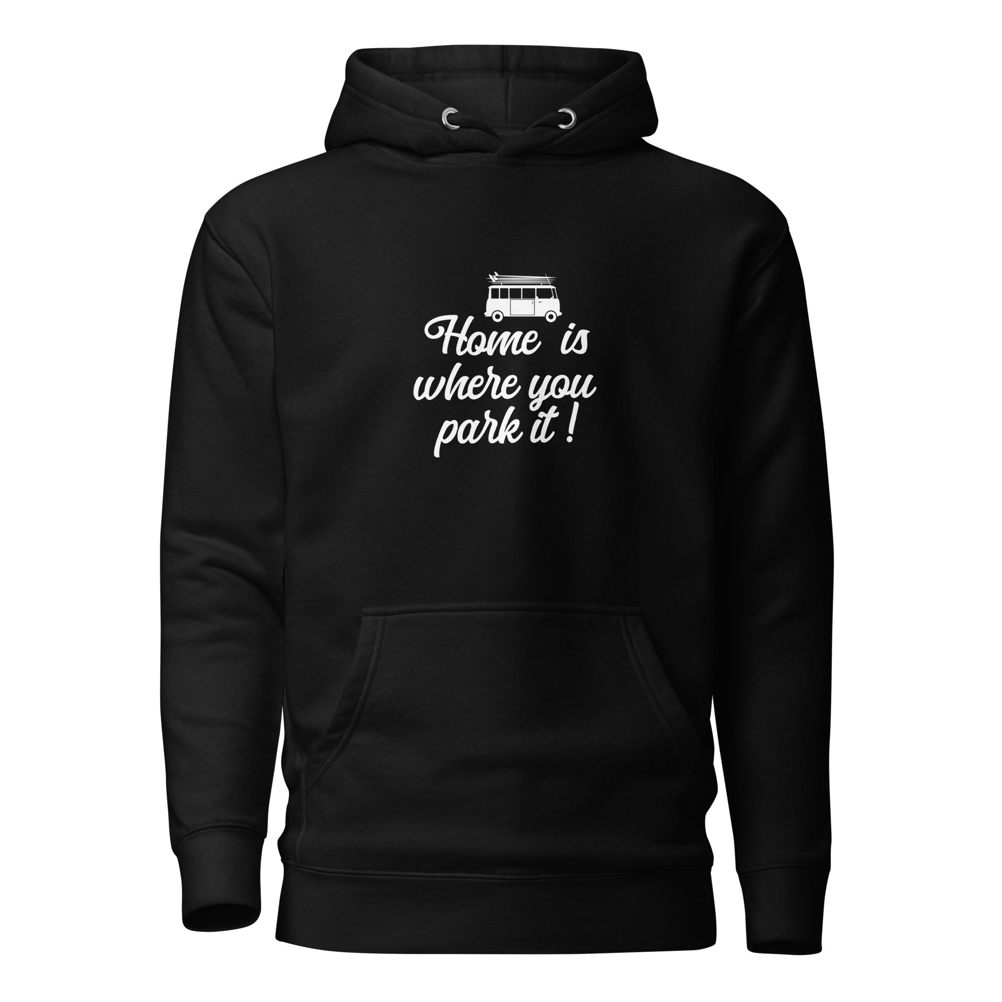 Unisex Cotton Hoodie White Surf Combi Home is where you park it