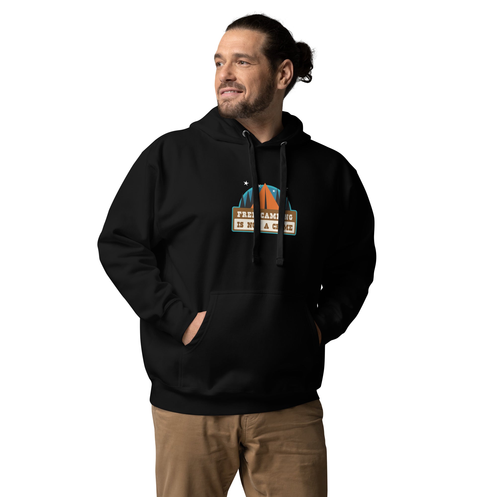 Unisex Cotton Hoodie Free camping is not a crime graphic