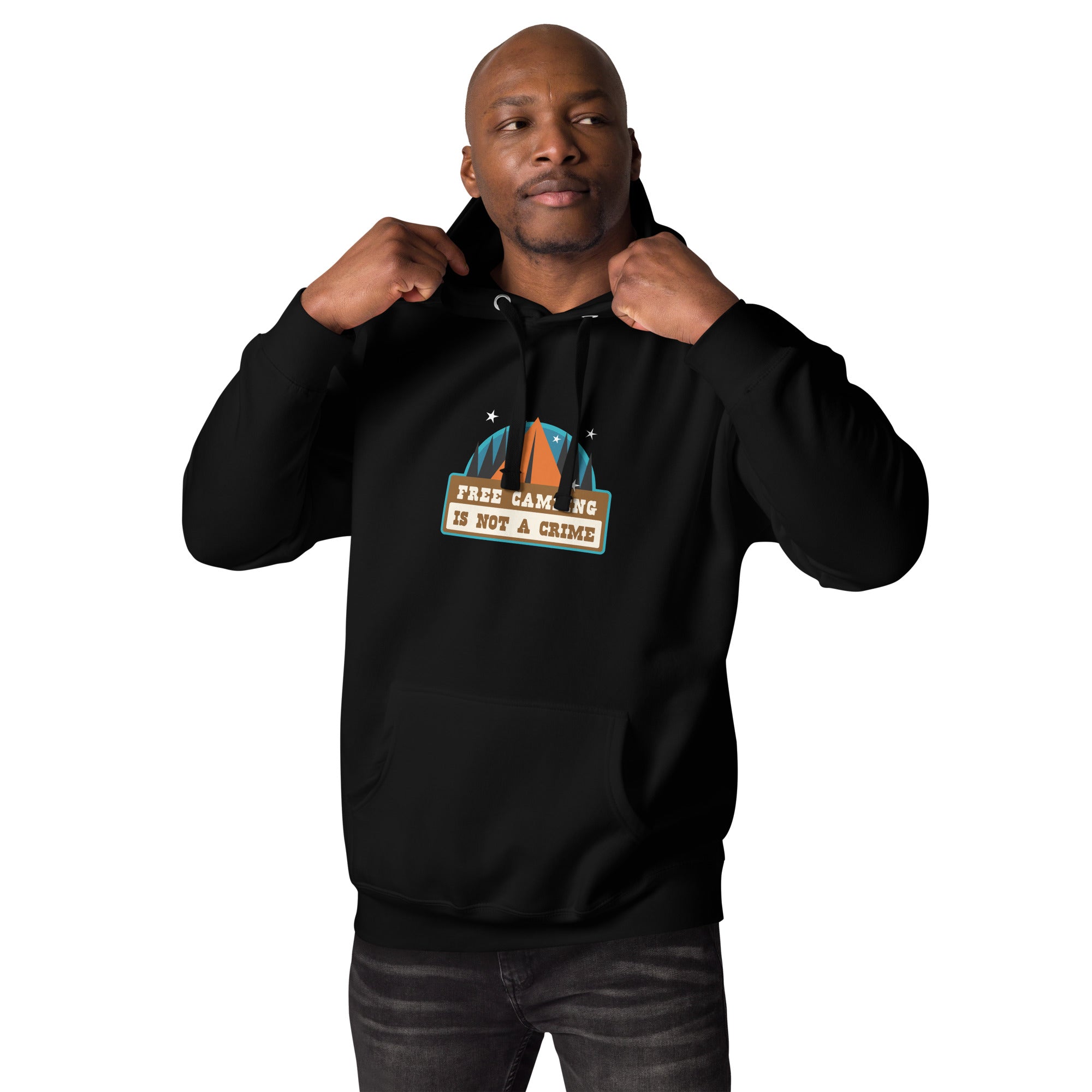 Unisex Cotton Hoodie Free camping is not a crime graphic