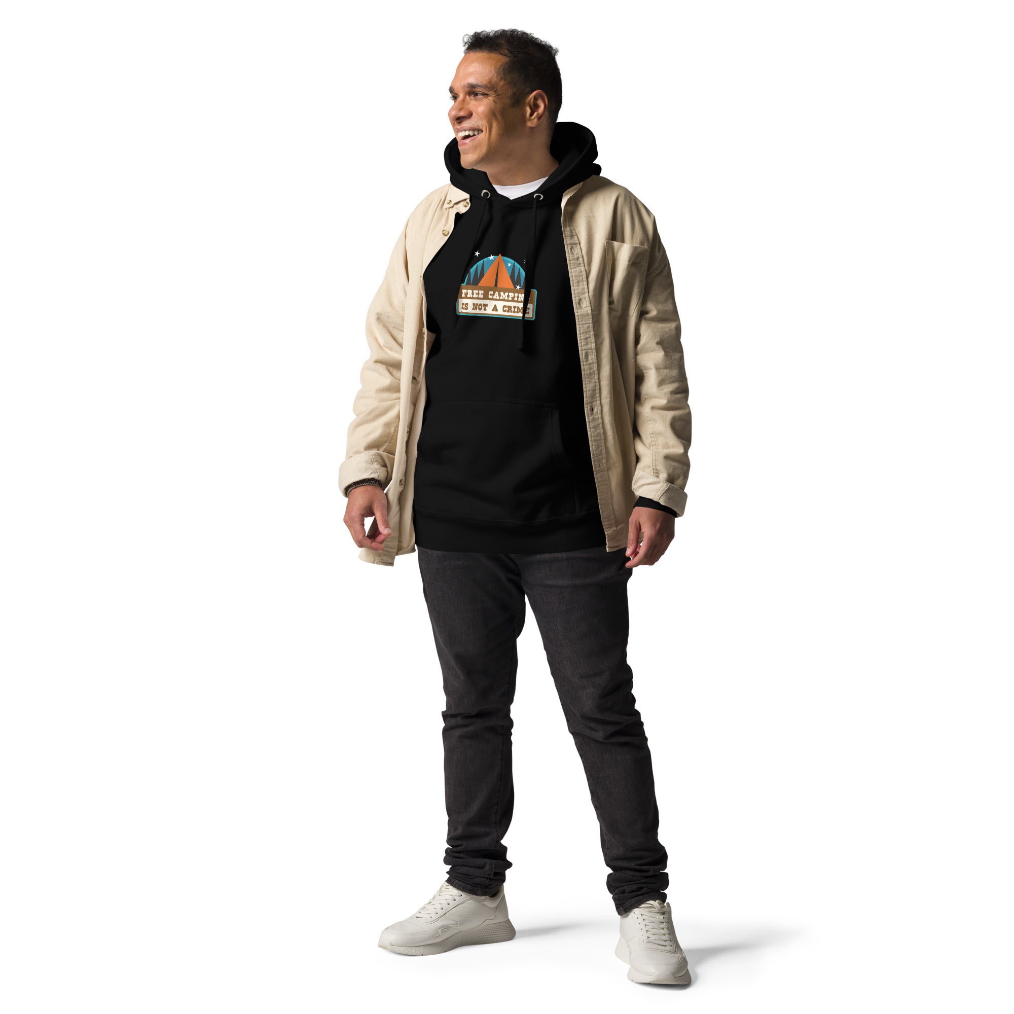 Unisex Cotton Hoodie Free camping is not a crime graphic