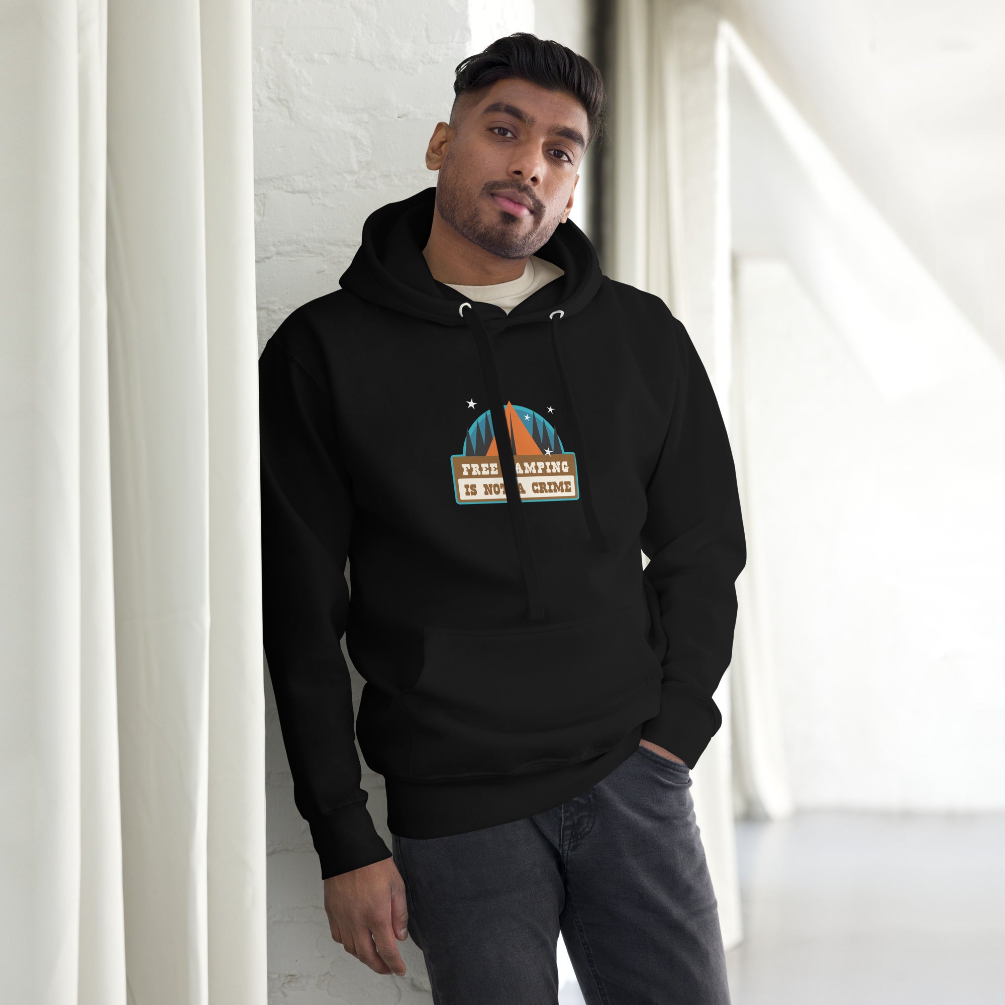 Unisex Cotton Hoodie Free camping is not a crime graphic