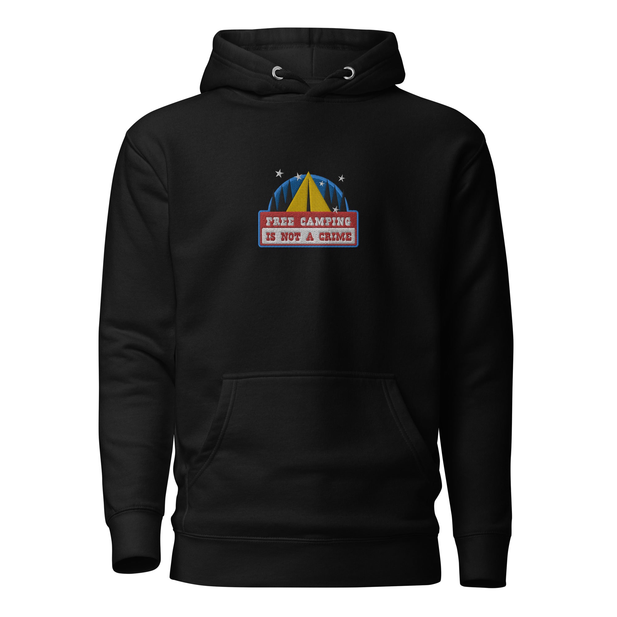 Unisex Cotton Hoodie Free camping is not a crime graphic embroidered pattern
