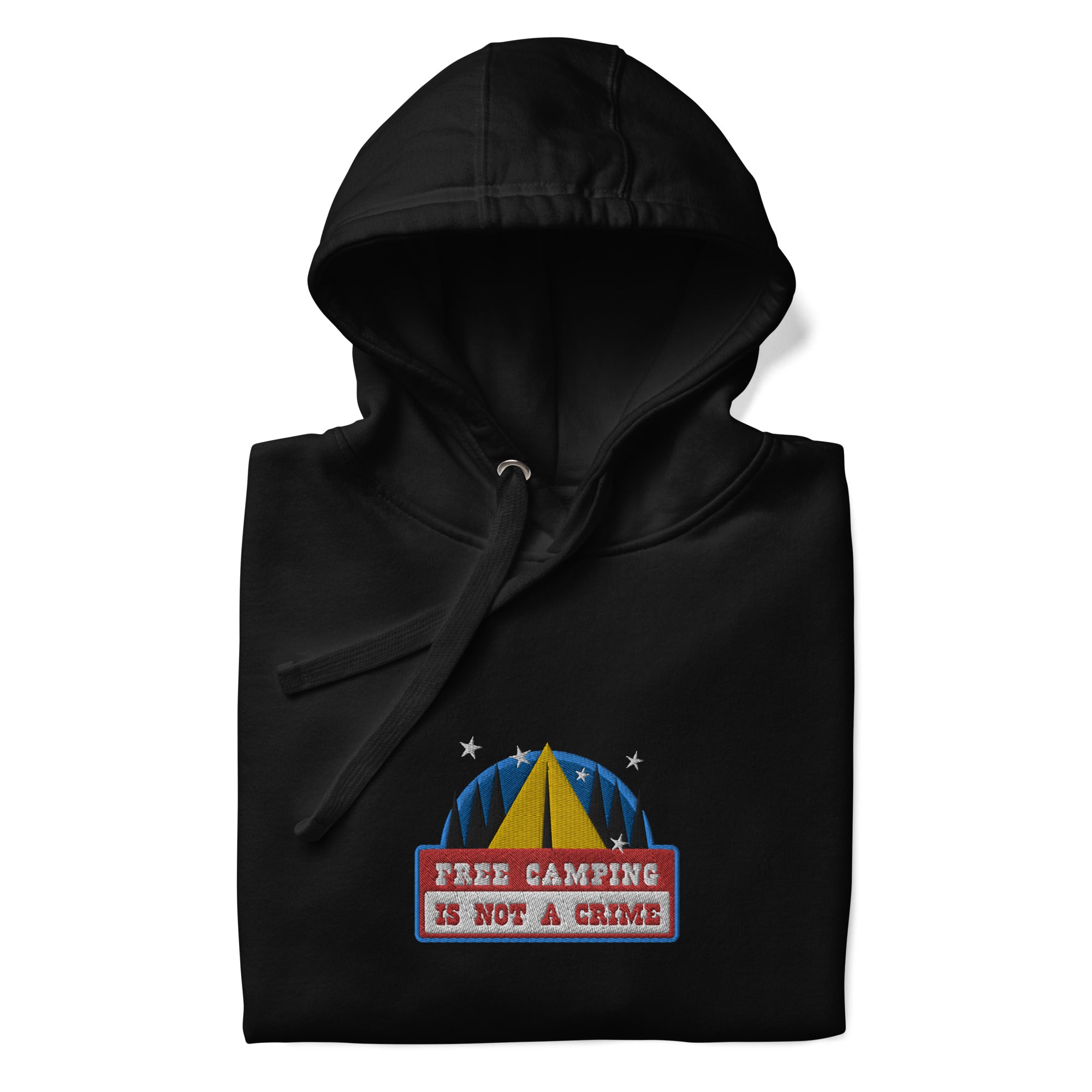 Unisex Cotton Hoodie Free camping is not a crime graphic embroidered pattern