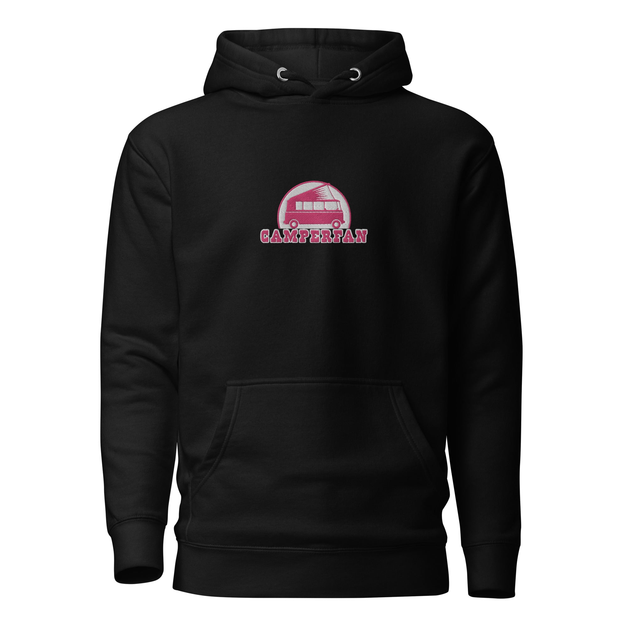 Unisex Cotton Hoodie Camperfan flamingo/white embroidered pattern