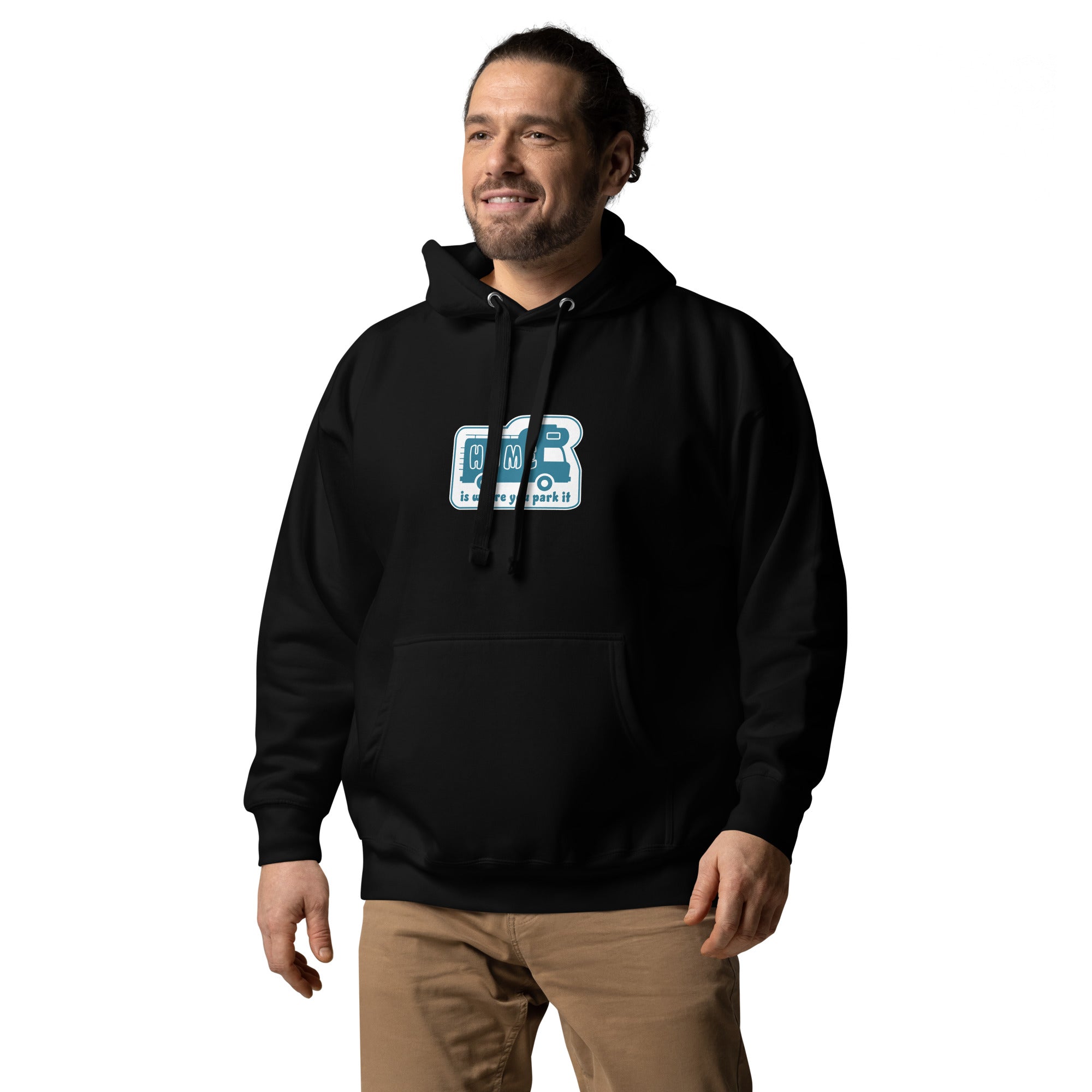 Unisex Cotton Hoodie Blue Camper Van Home is where you park it