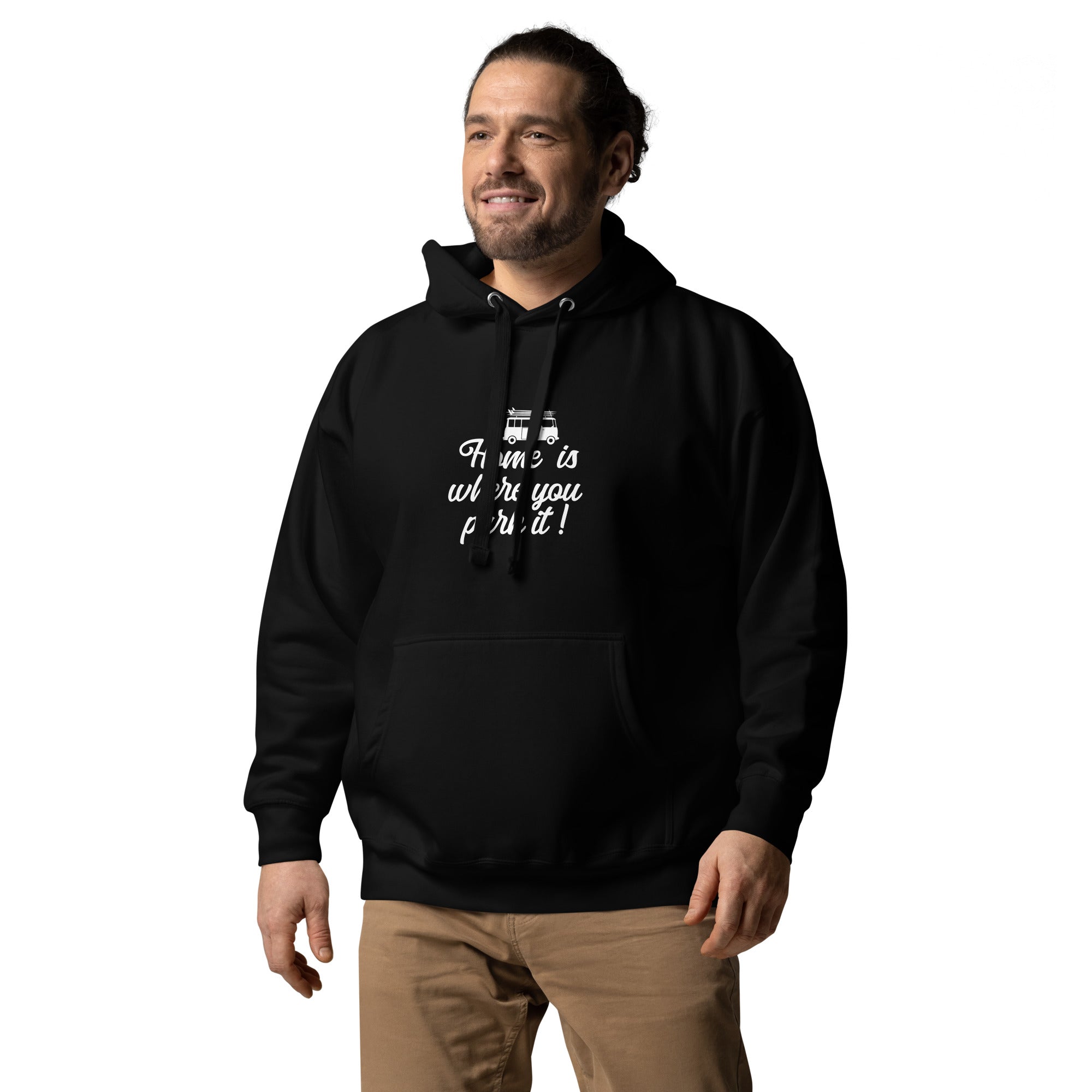 Unisex Cotton Hoodie White Surf Combi Home is where you park it
