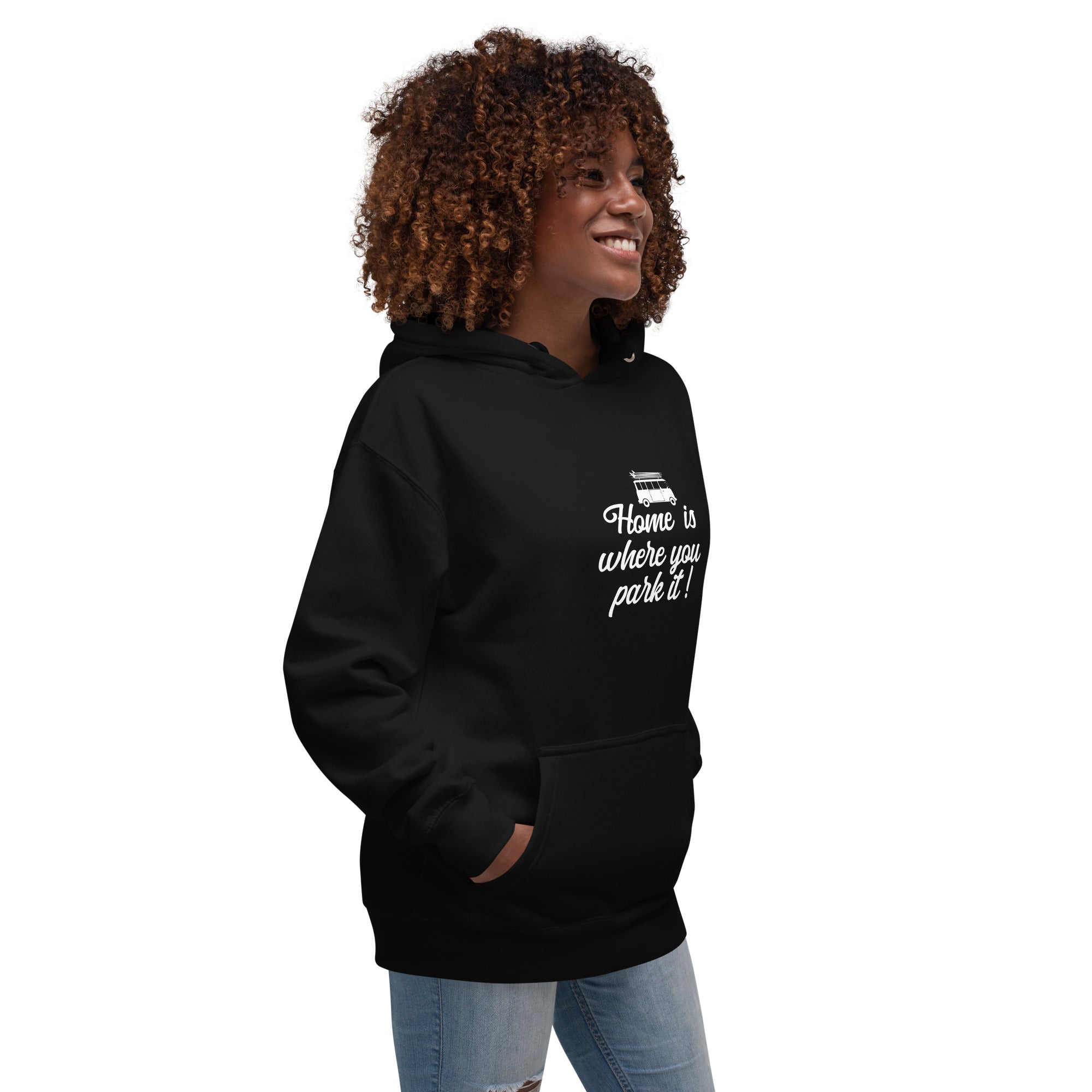 Unisex Cotton Hoodie White Surf Combi Home is where you park it