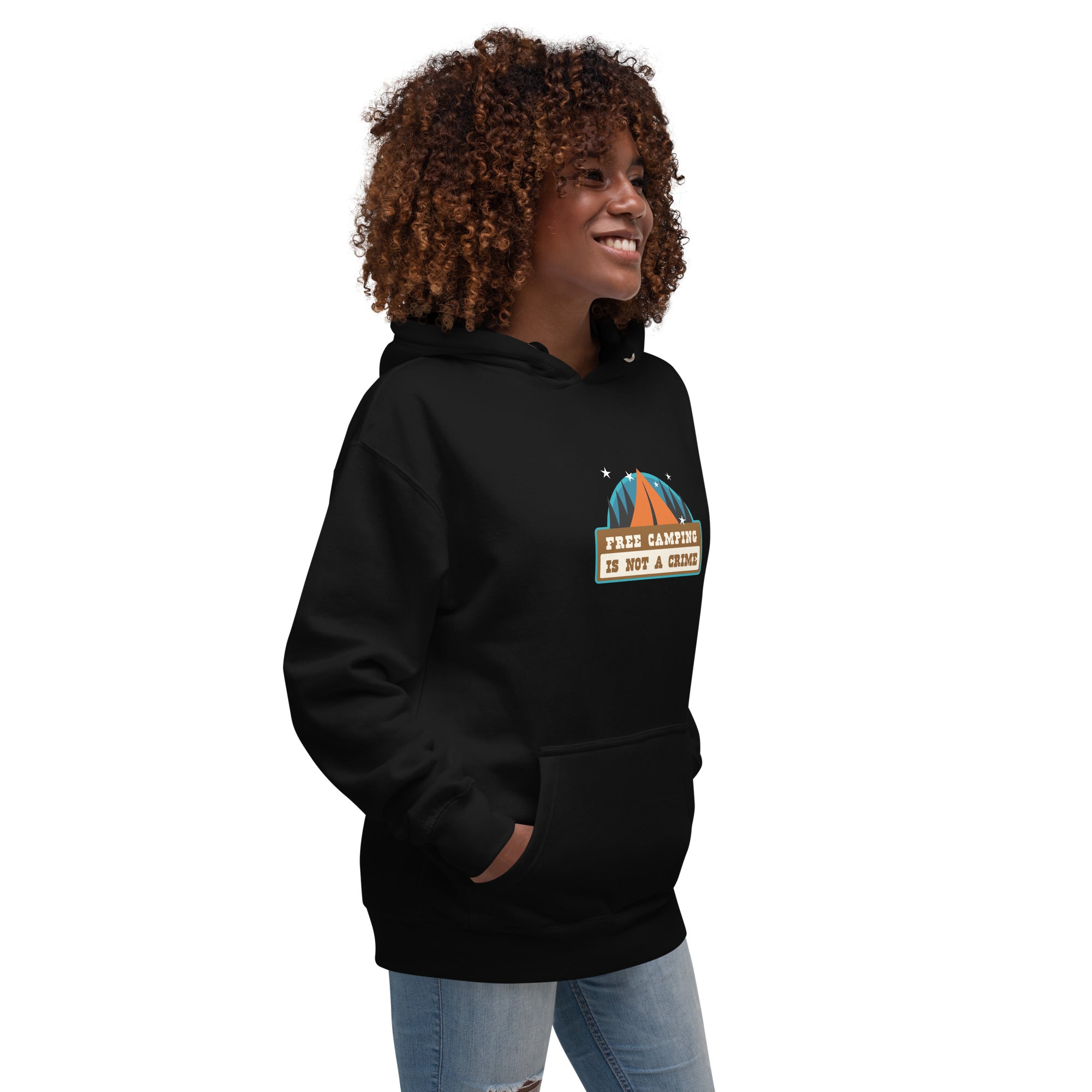 Unisex Cotton Hoodie Free camping is not a crime graphic