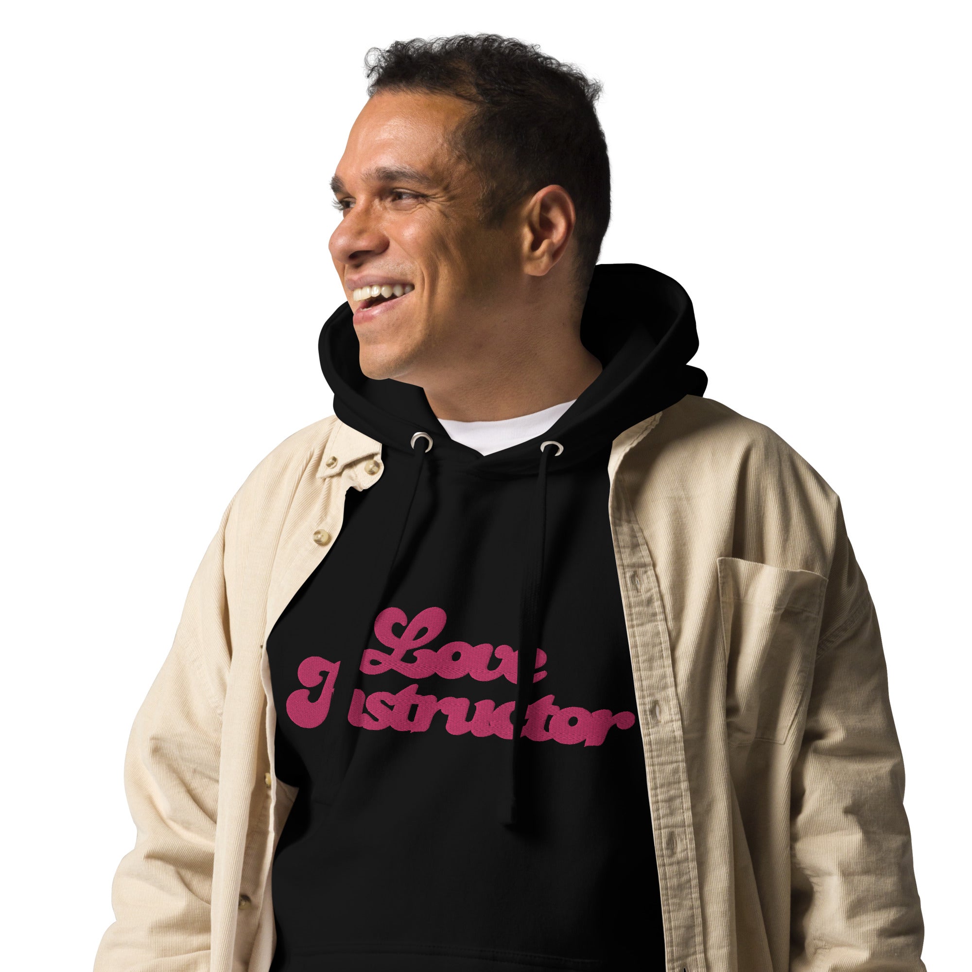 Sweat à capuche unisexe en coton Love Instructor grand motif brodé