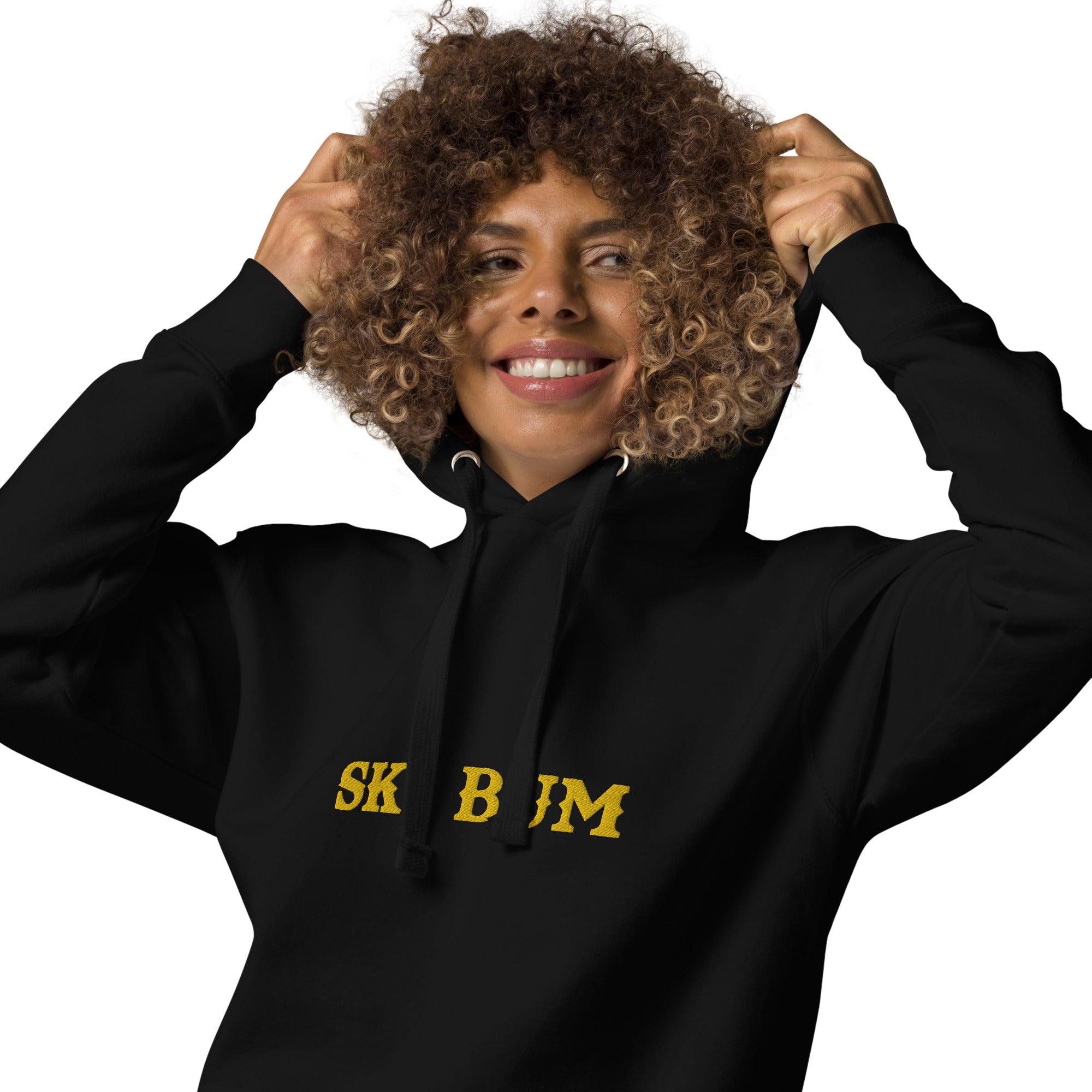 Sweat à capuche unisexe en coton Ski Bum Gold brodé