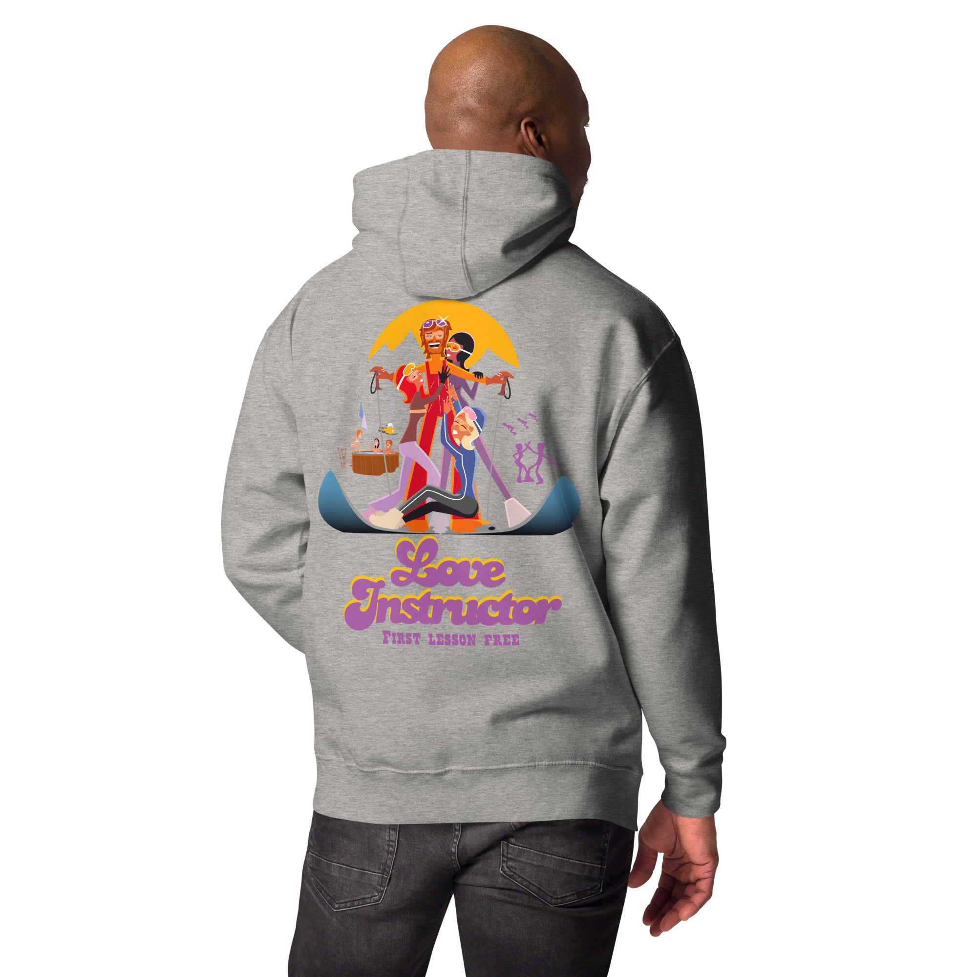 Sweat à capuche unisexe en coton Love Instructor First Lesson free grand motif dans le dos