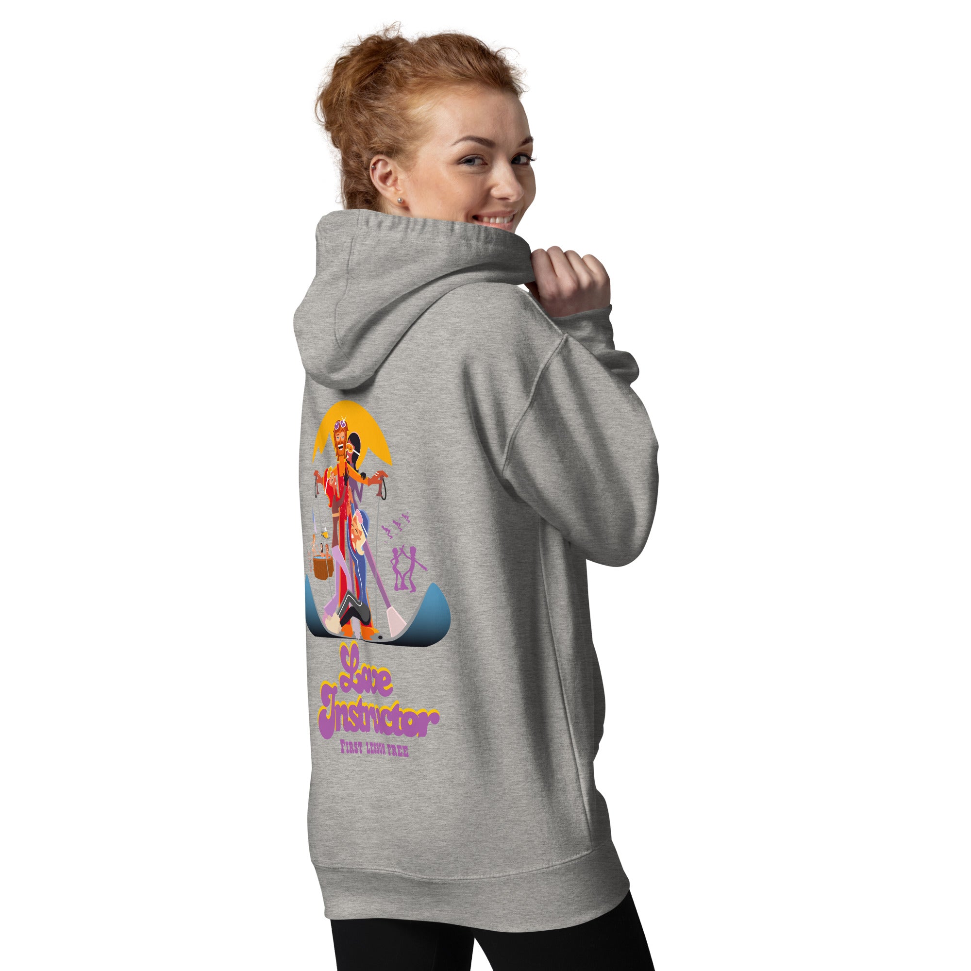 Sweat à capuche unisexe en coton Love Instructor First Lesson free grand motif dans le dos