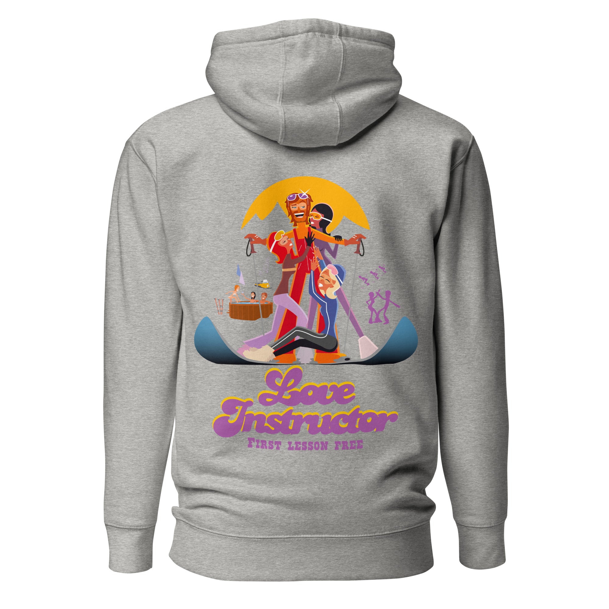 Sweat à capuche unisexe en coton Love Instructor First Lesson free grand motif dans le dos