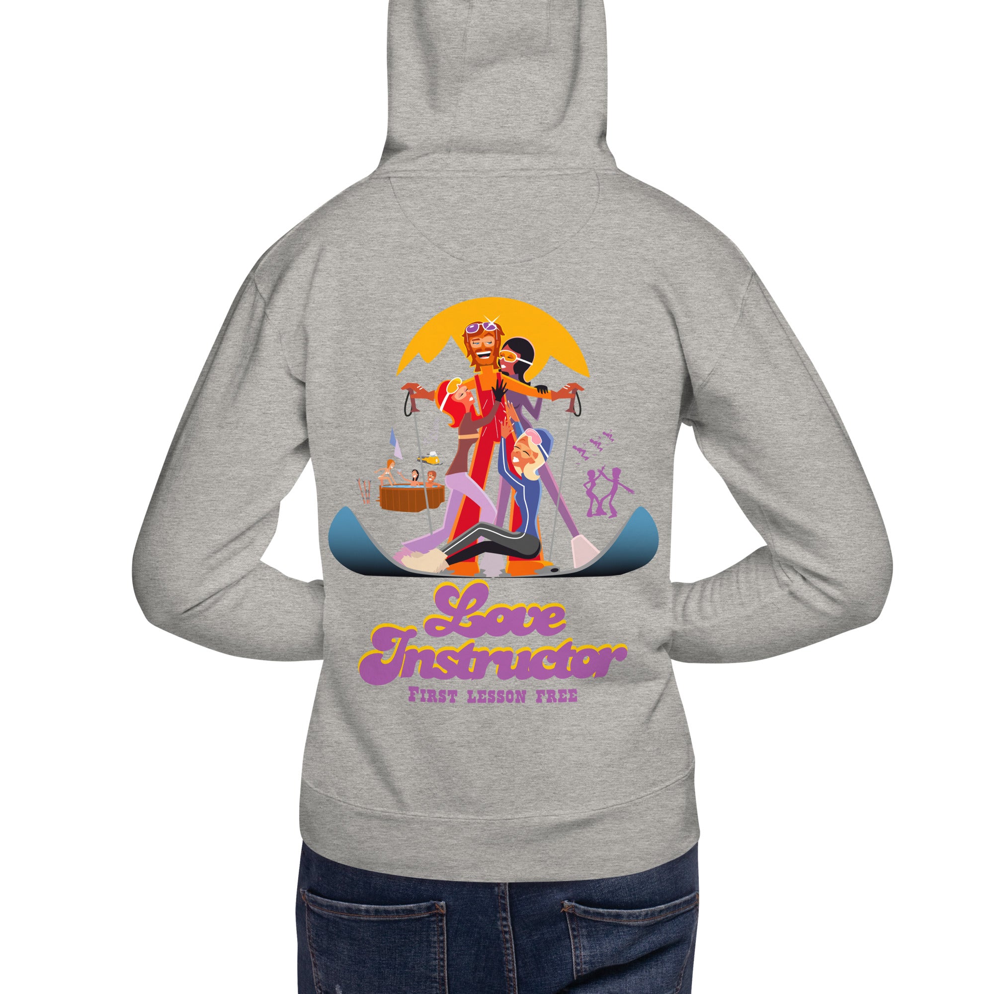 Sweat à capuche unisexe en coton Love Instructor First Lesson free grand motif dans le dos