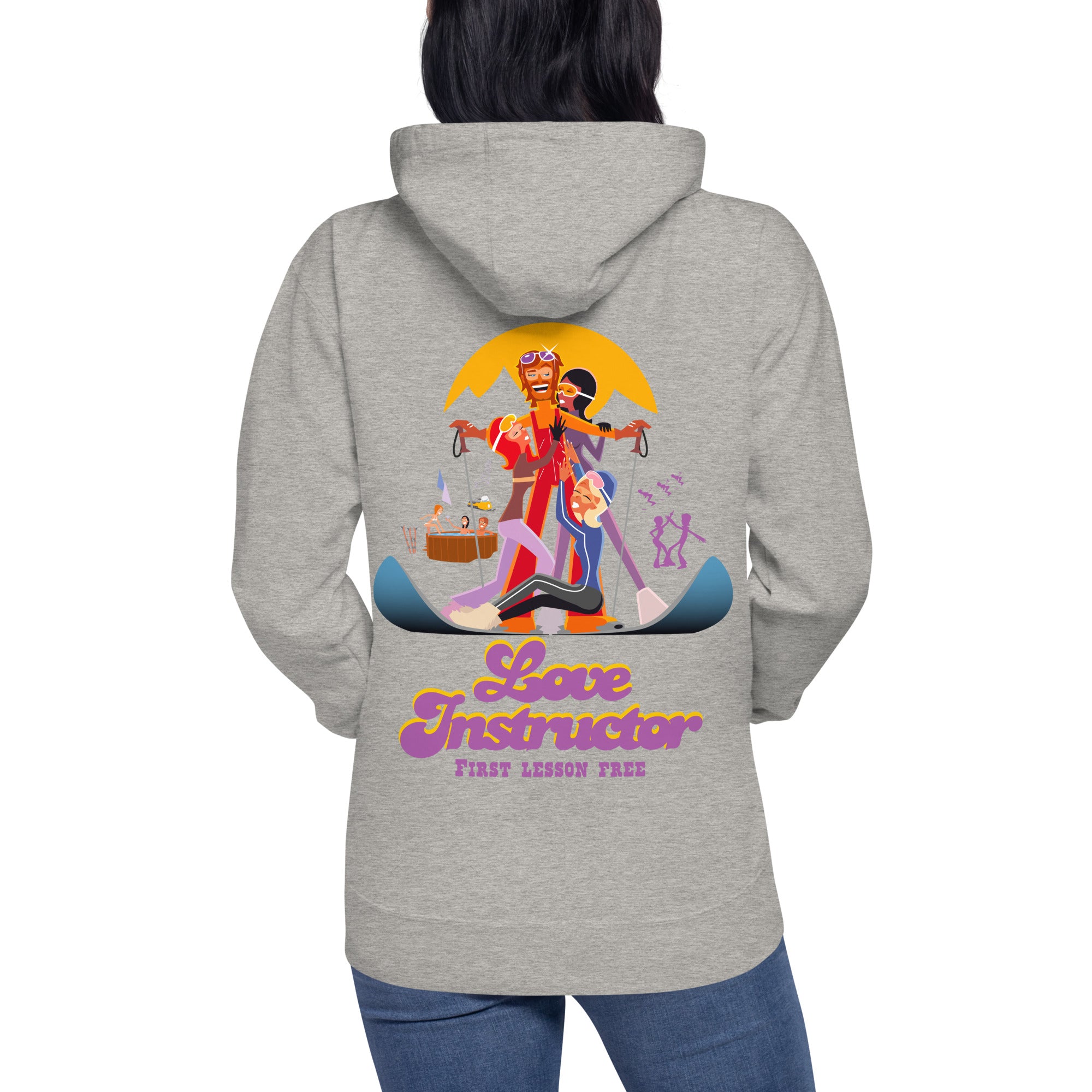 Sweat à capuche unisexe en coton Love Instructor First Lesson free grand motif dans le dos