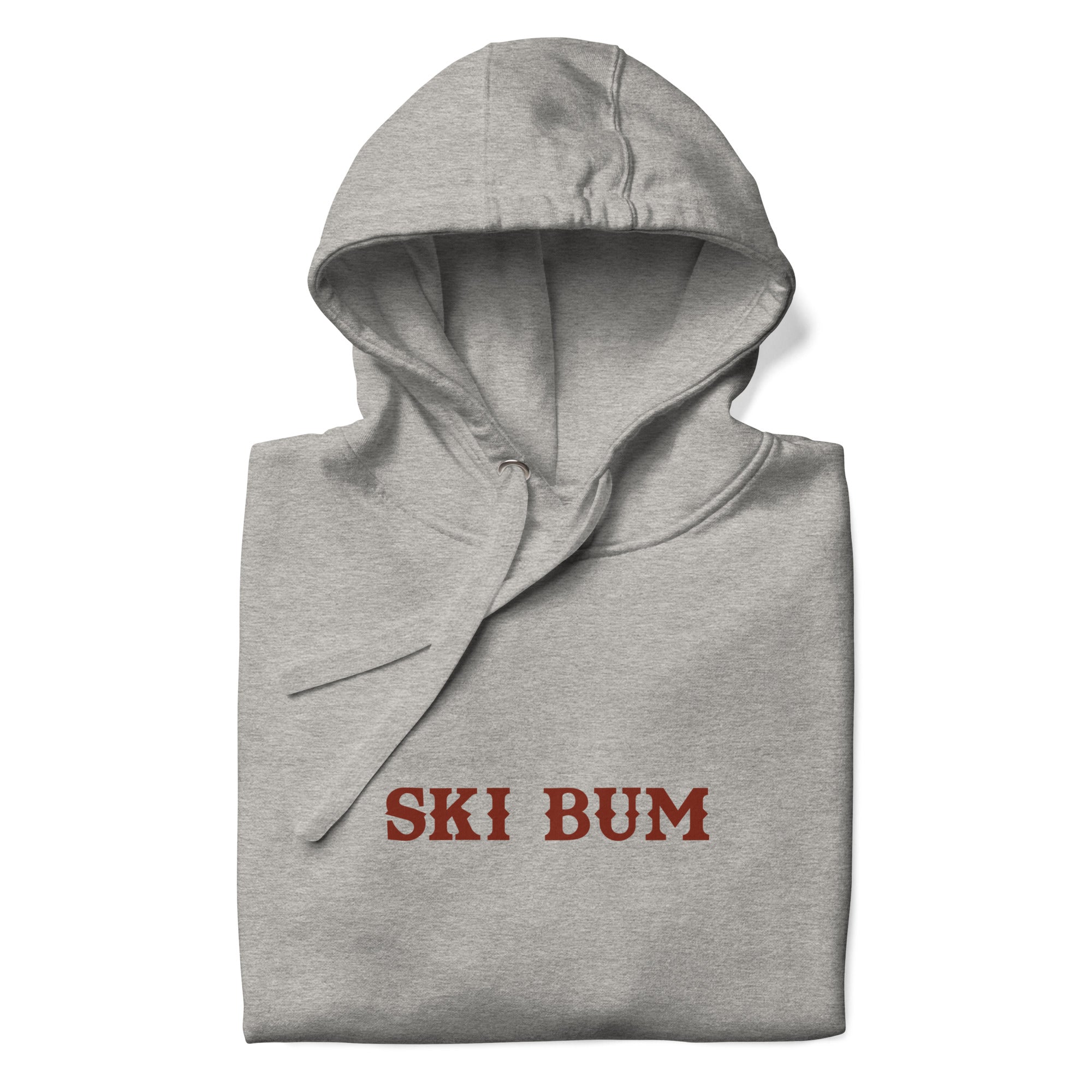 Sweat à capuche unisexe en coton Ski Bum texte foncé (face & dos)