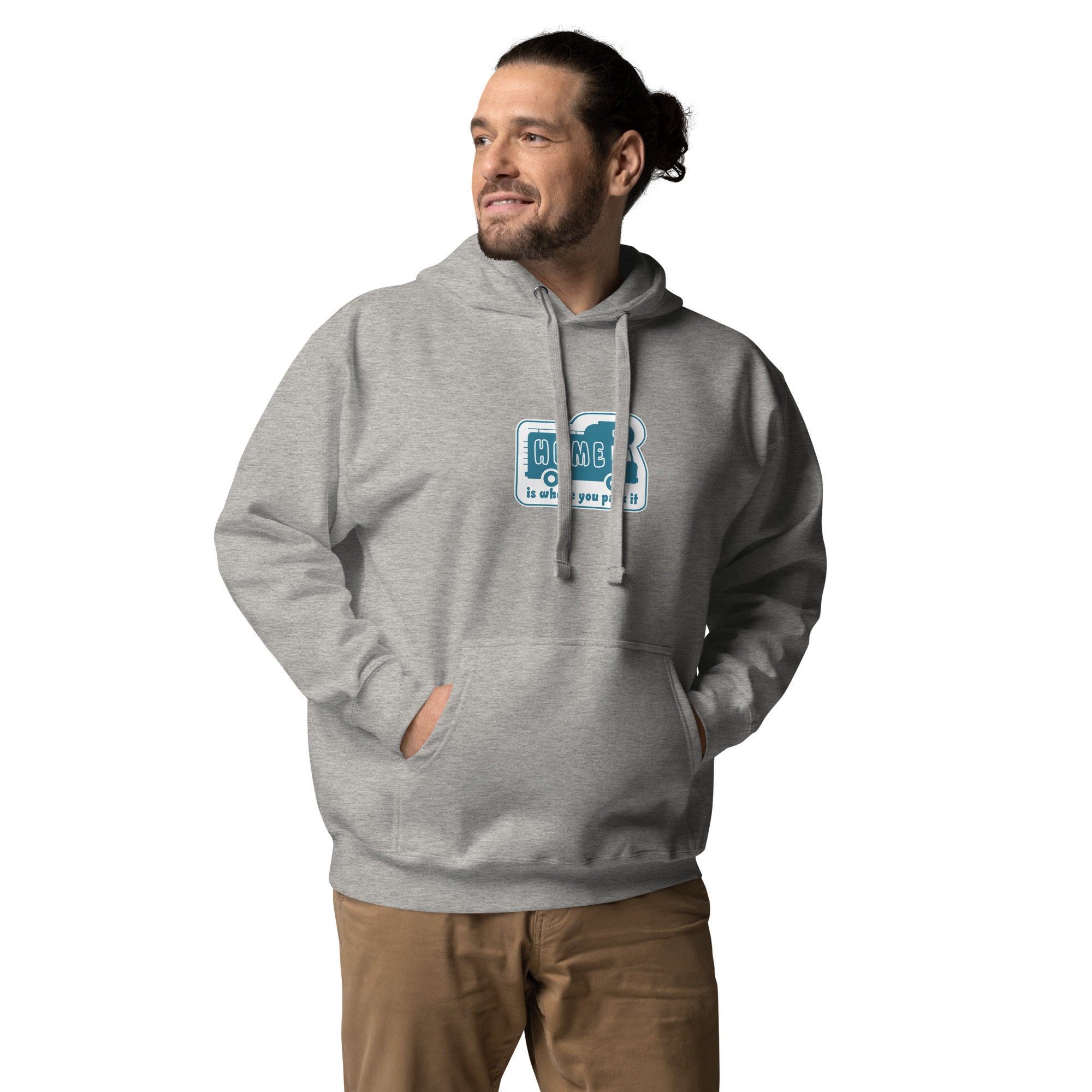 Unisex Cotton Hoodie Blue Camper Van Home is where you park it