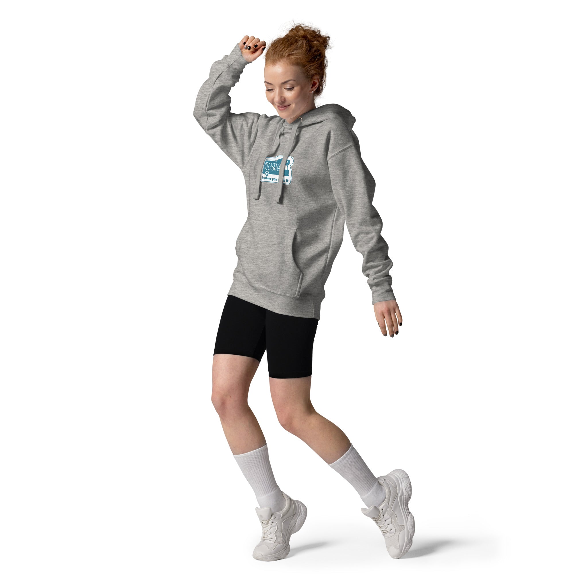 Unisex Cotton Hoodie Blue Camper Van Home is where you park it