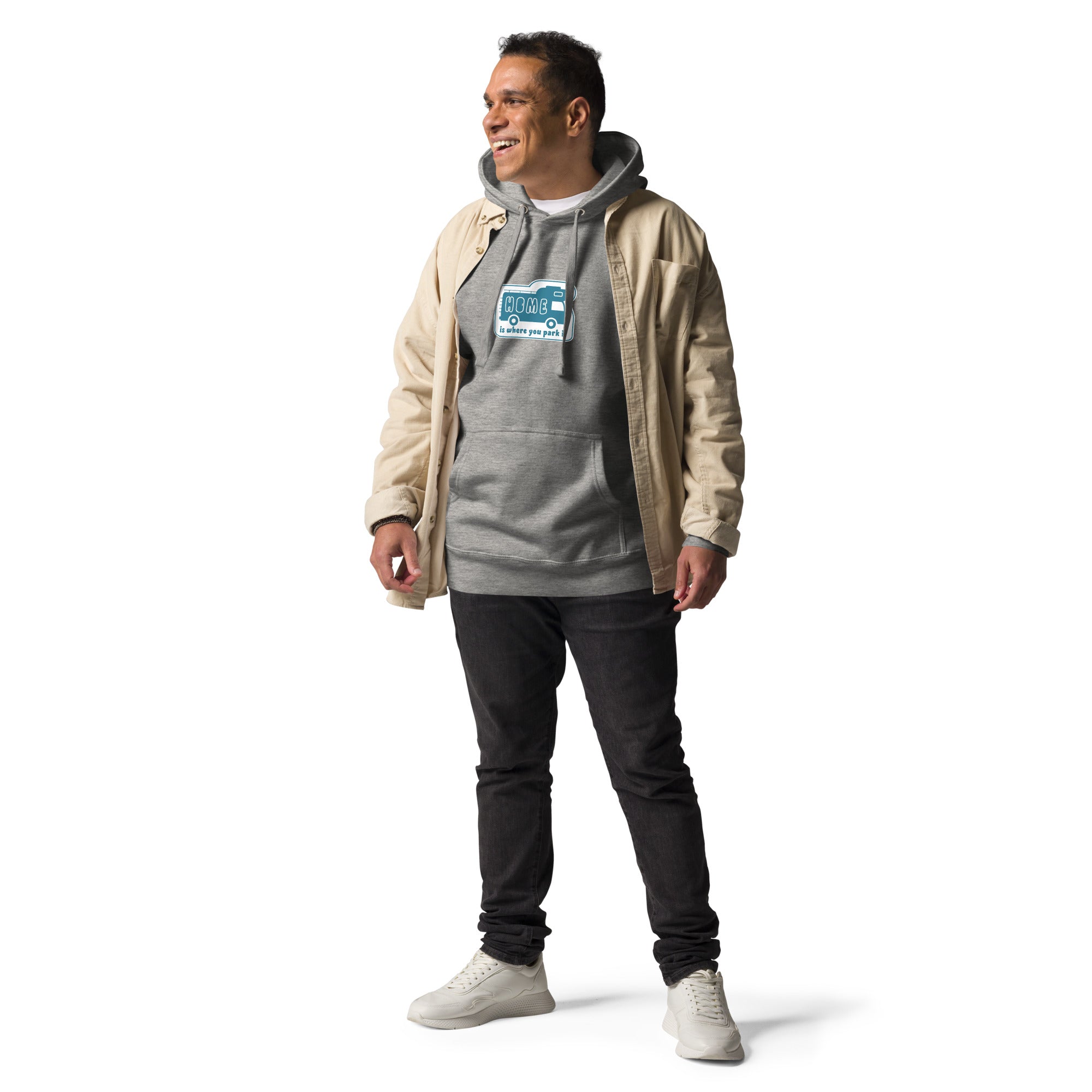 Unisex Cotton Hoodie Blue Camper Van Home is where you park it