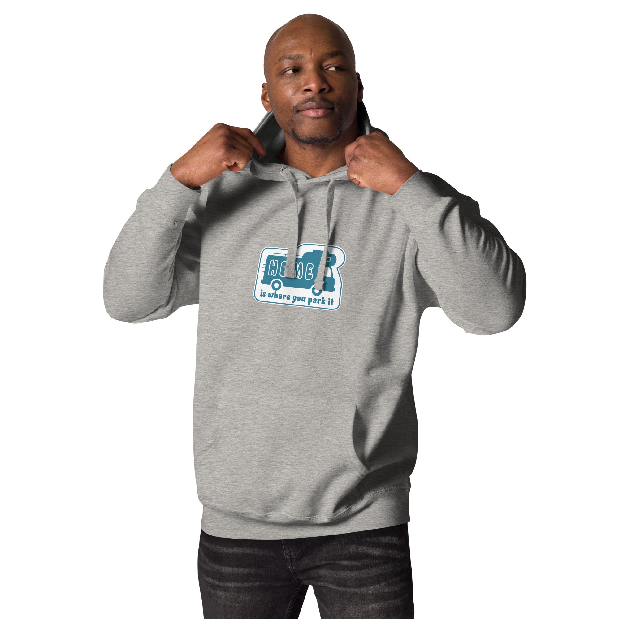 Unisex Cotton Hoodie Blue Camper Van Home is where you park it