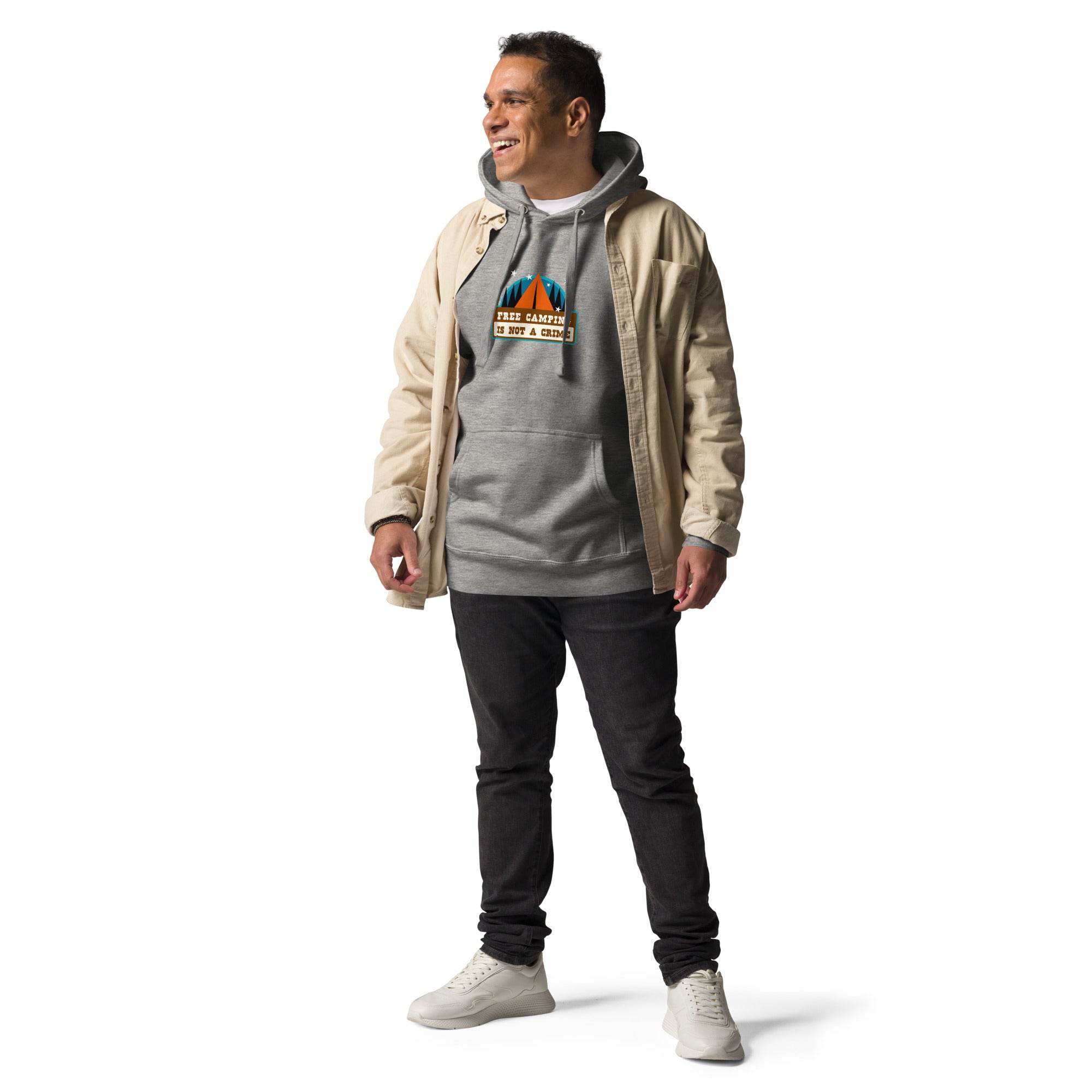 Unisex Cotton Hoodie Free camping is not a crime graphic