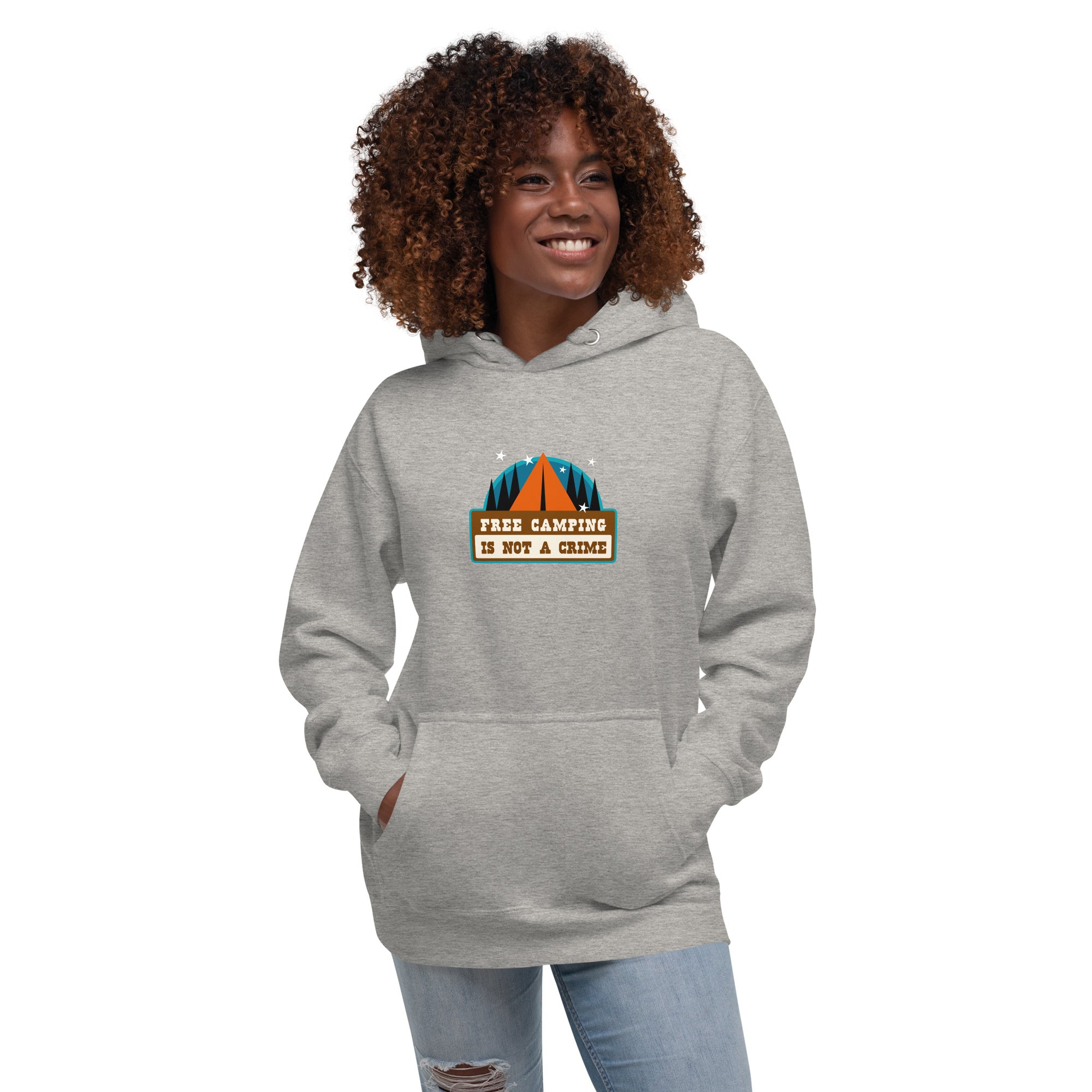 Unisex Cotton Hoodie Free camping is not a crime graphic