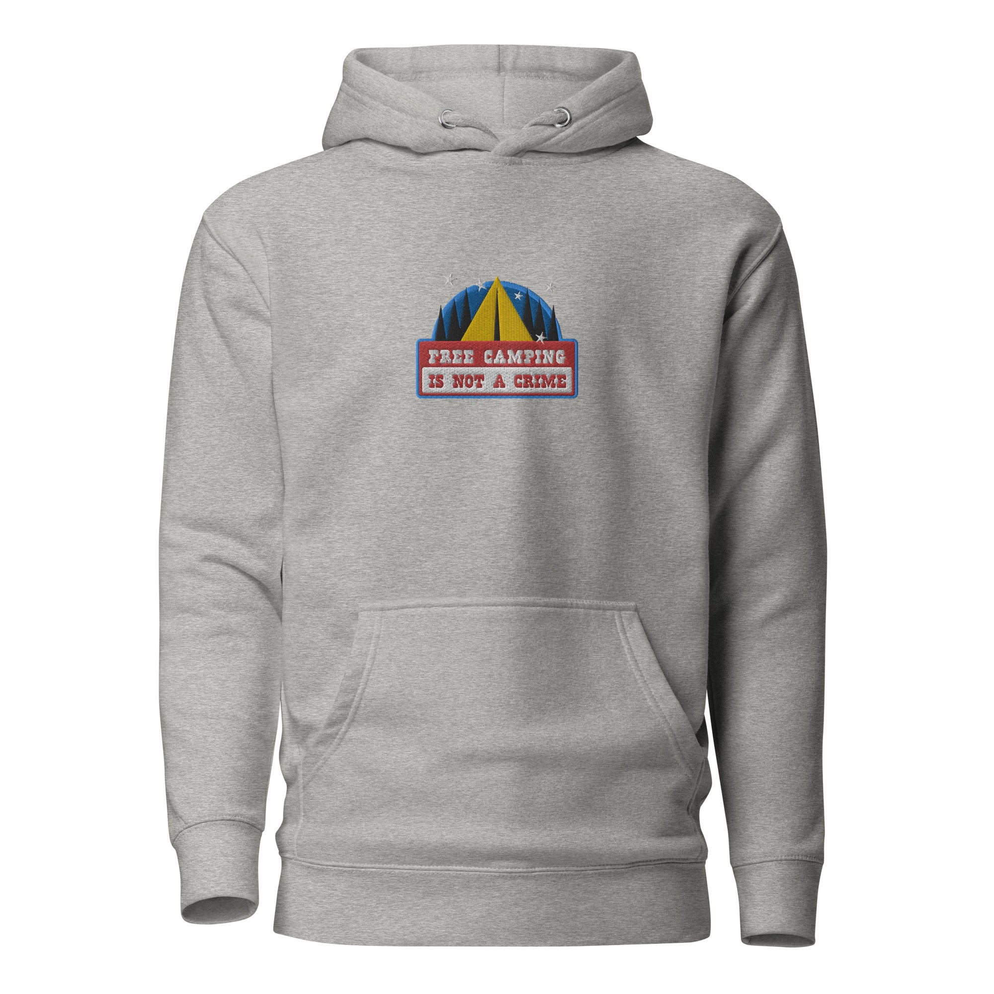 Unisex Cotton Hoodie Free camping is not a crime graphic embroidered pattern
