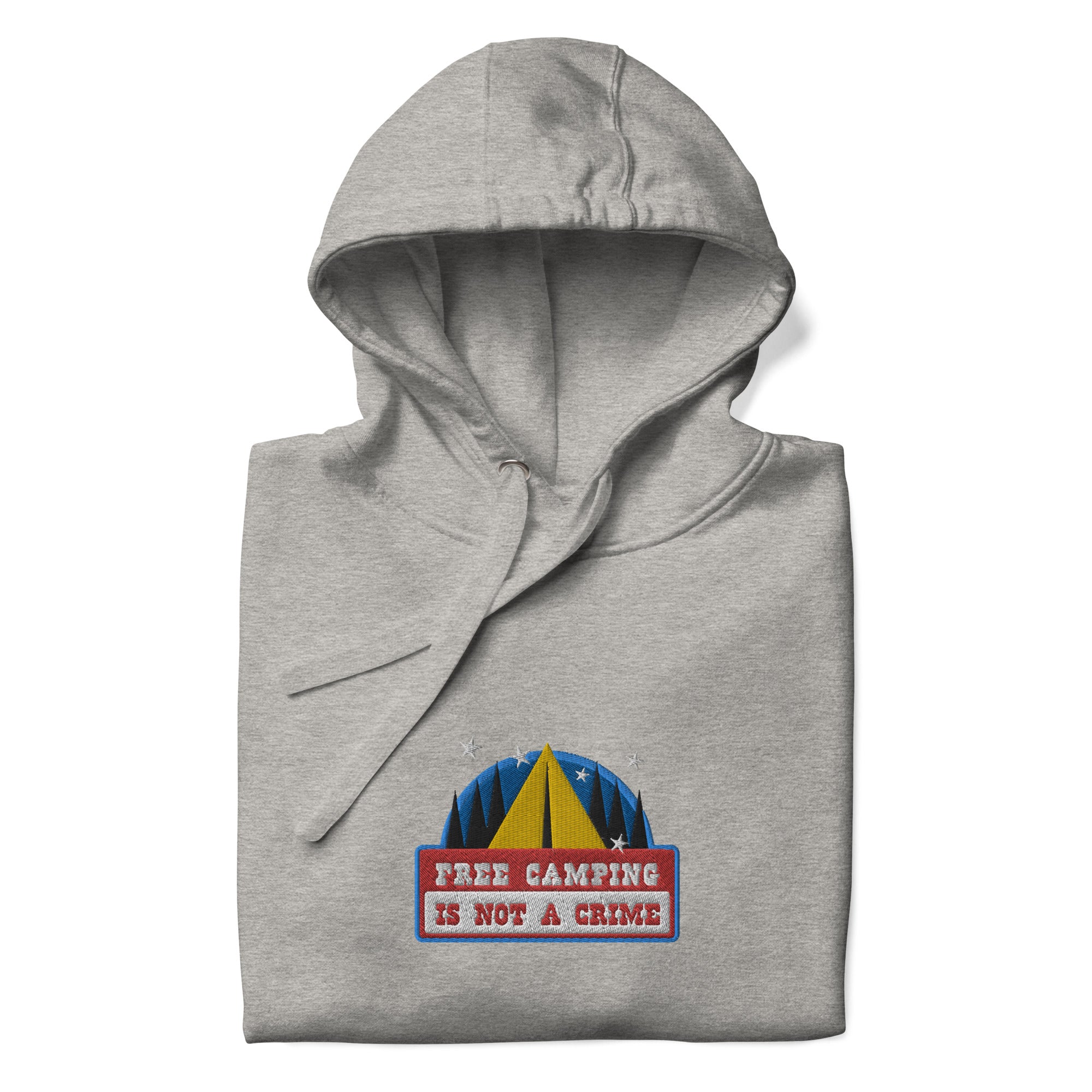 Unisex Cotton Hoodie Free camping is not a crime graphic embroidered pattern