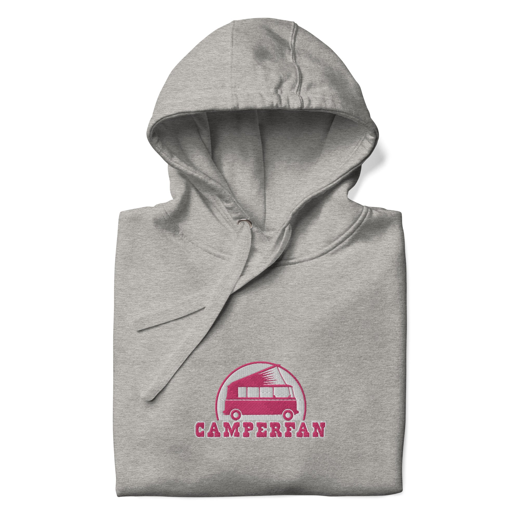 Unisex Cotton Hoodie Camperfan flamingo/white embroidered pattern