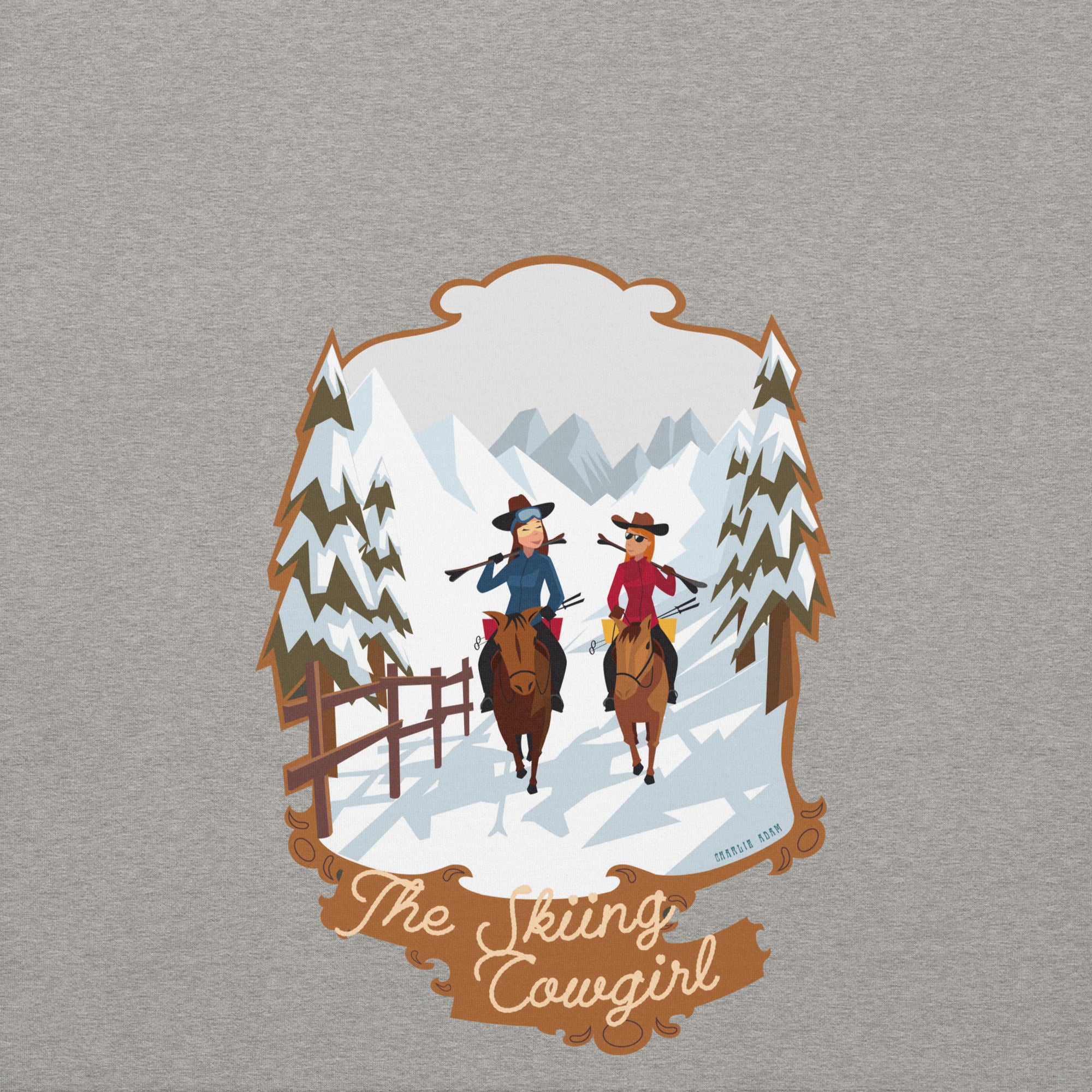 Sweat à capuche unisexe en coton The Skiing Cowgirl