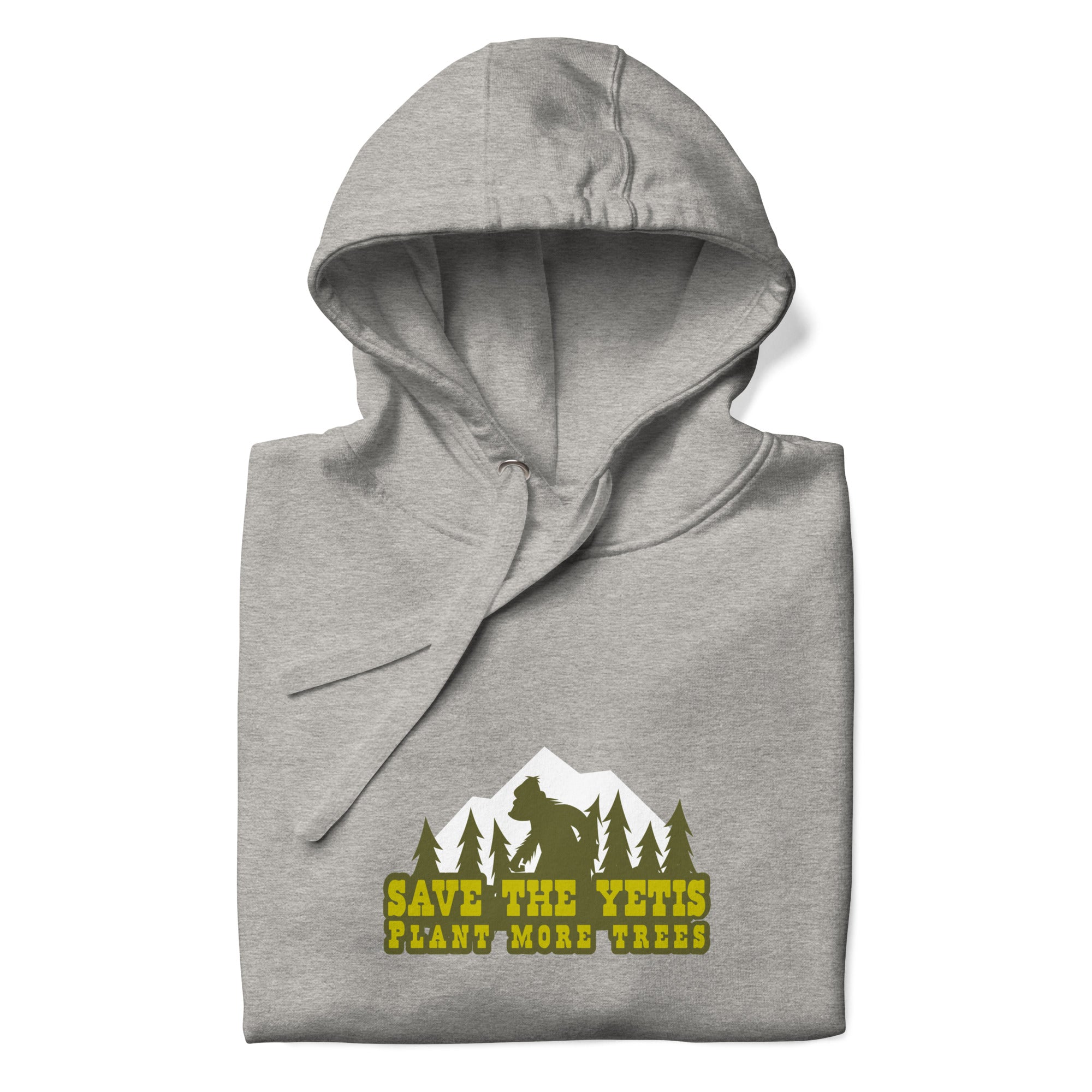 Sweat à capuche unisexe en coton Save the Yetis, Plant more Trees