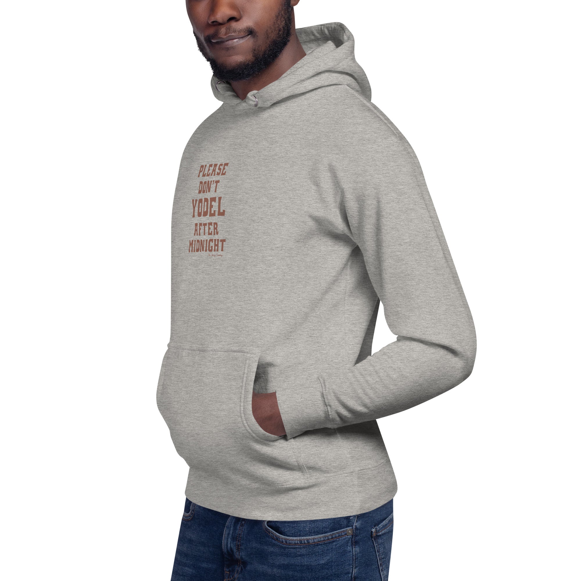 Unisex Cotton Hoodie Don't Yodel After Midnight on light colors