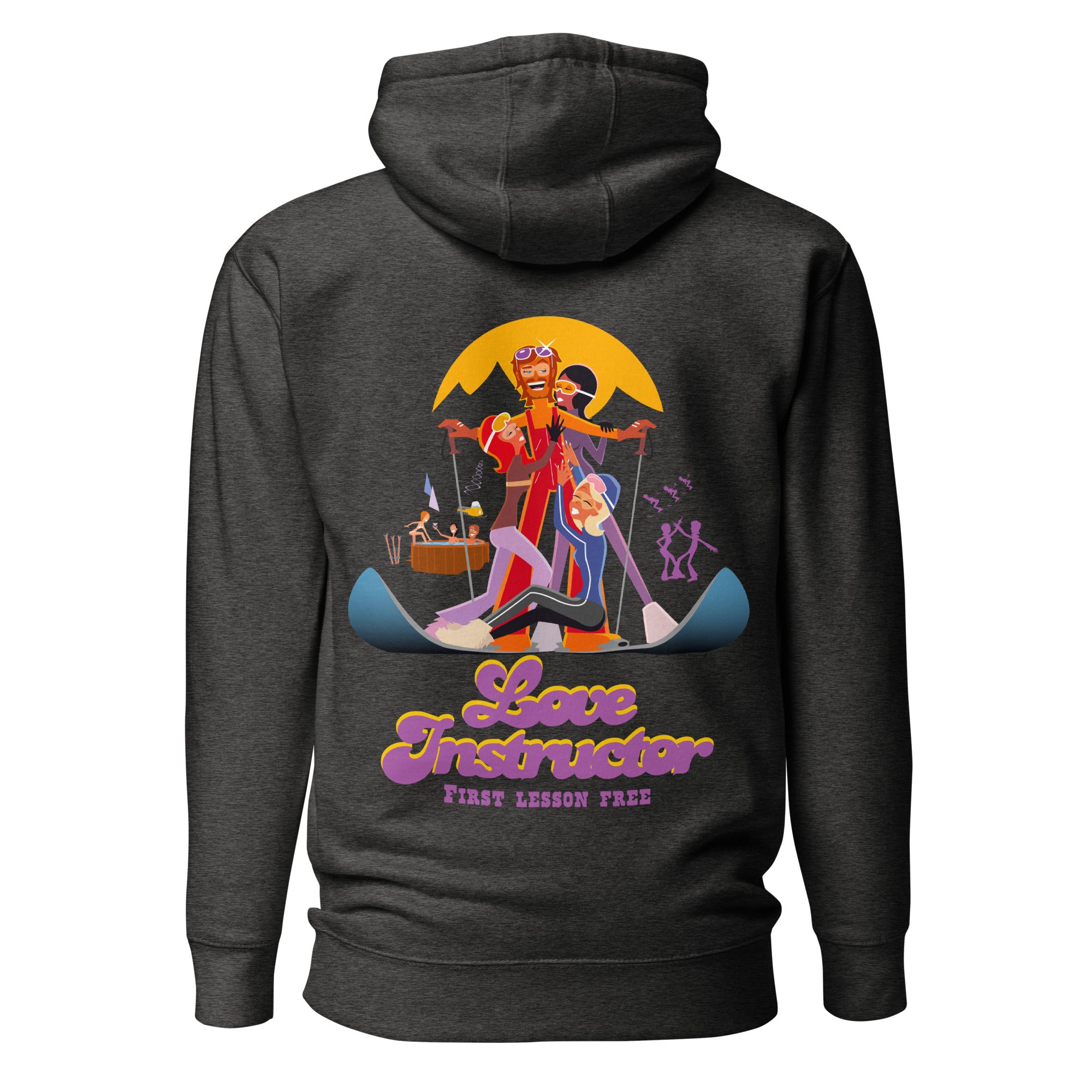 Sweat à capuche unisexe en coton Love Instructor First Lesson free grand motif dans le dos