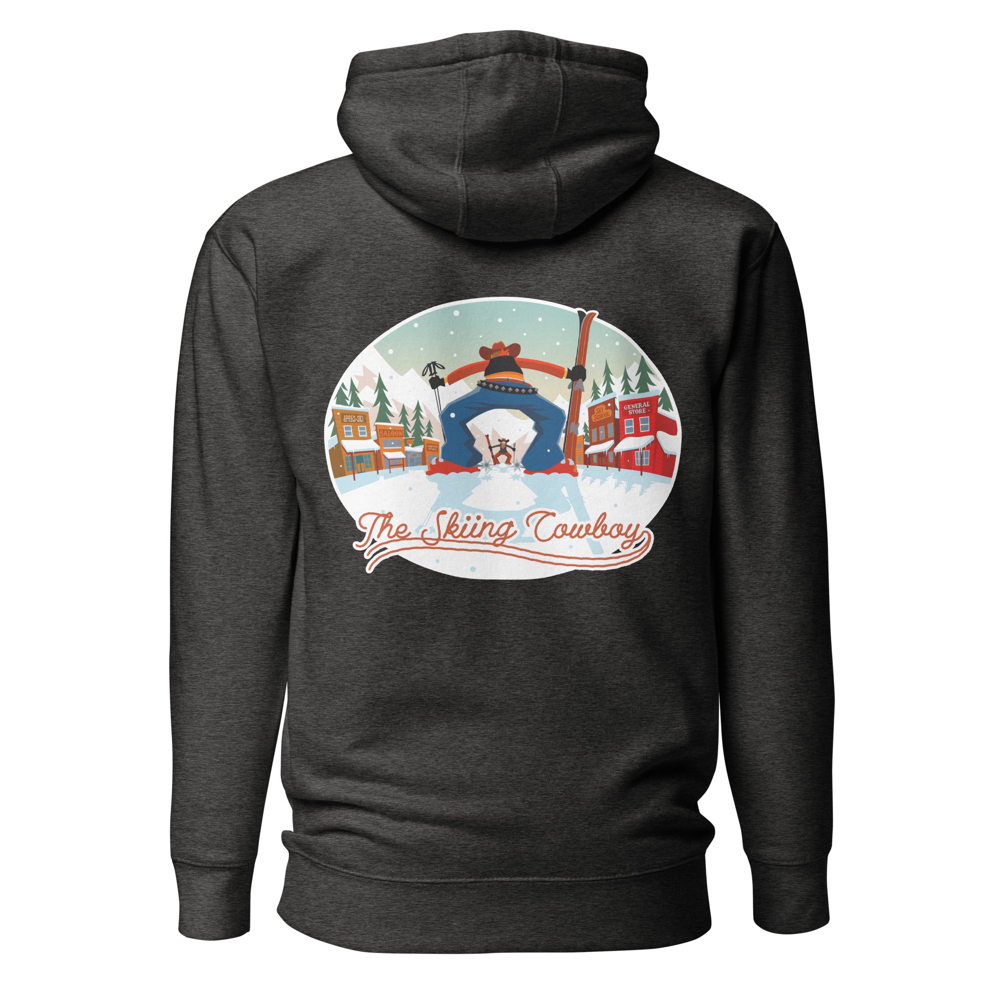 Sweat à capuche unisexe en coton Ski Fight at OK Corral (face & dos)