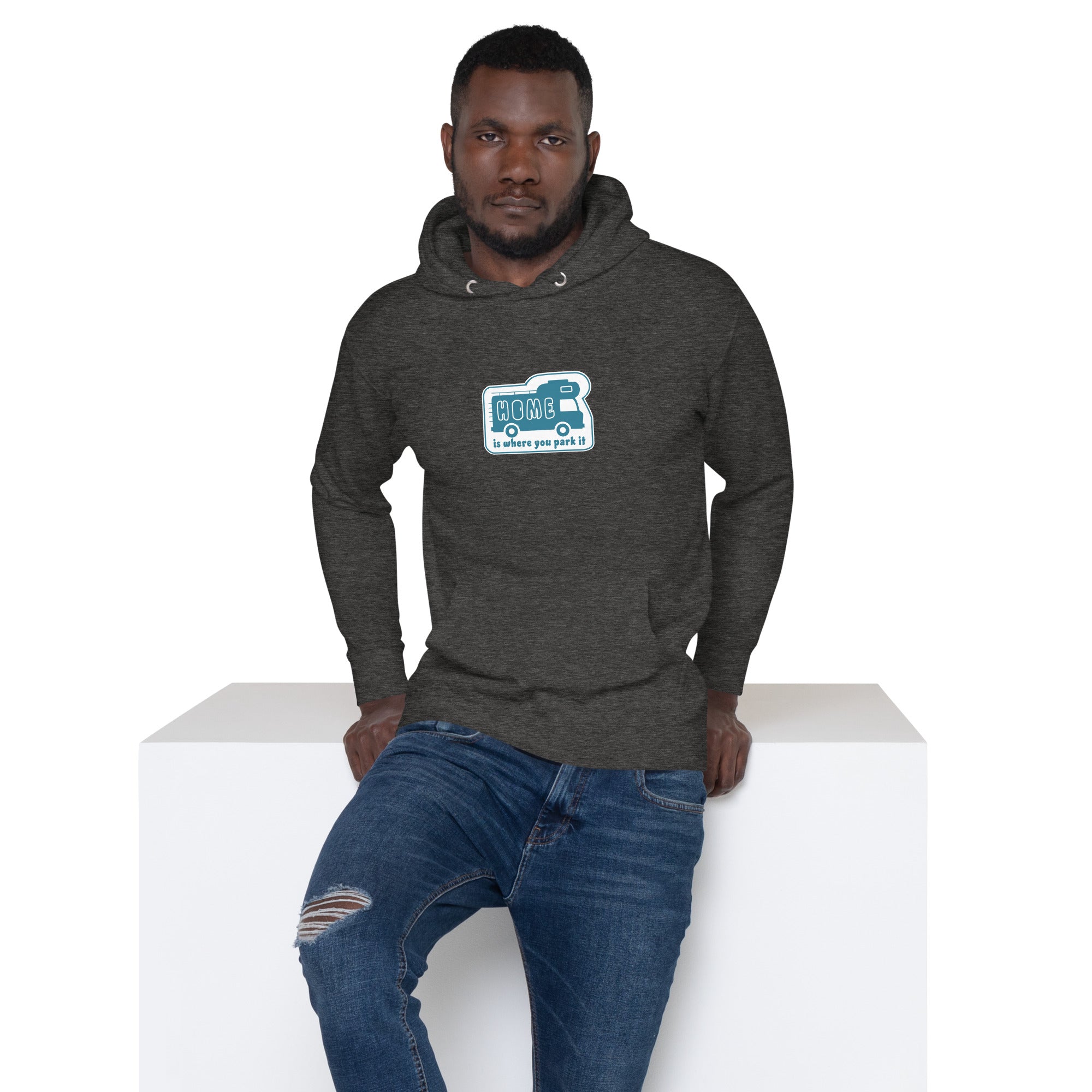 Unisex Cotton Hoodie Blue Camper Van Home is where you park it