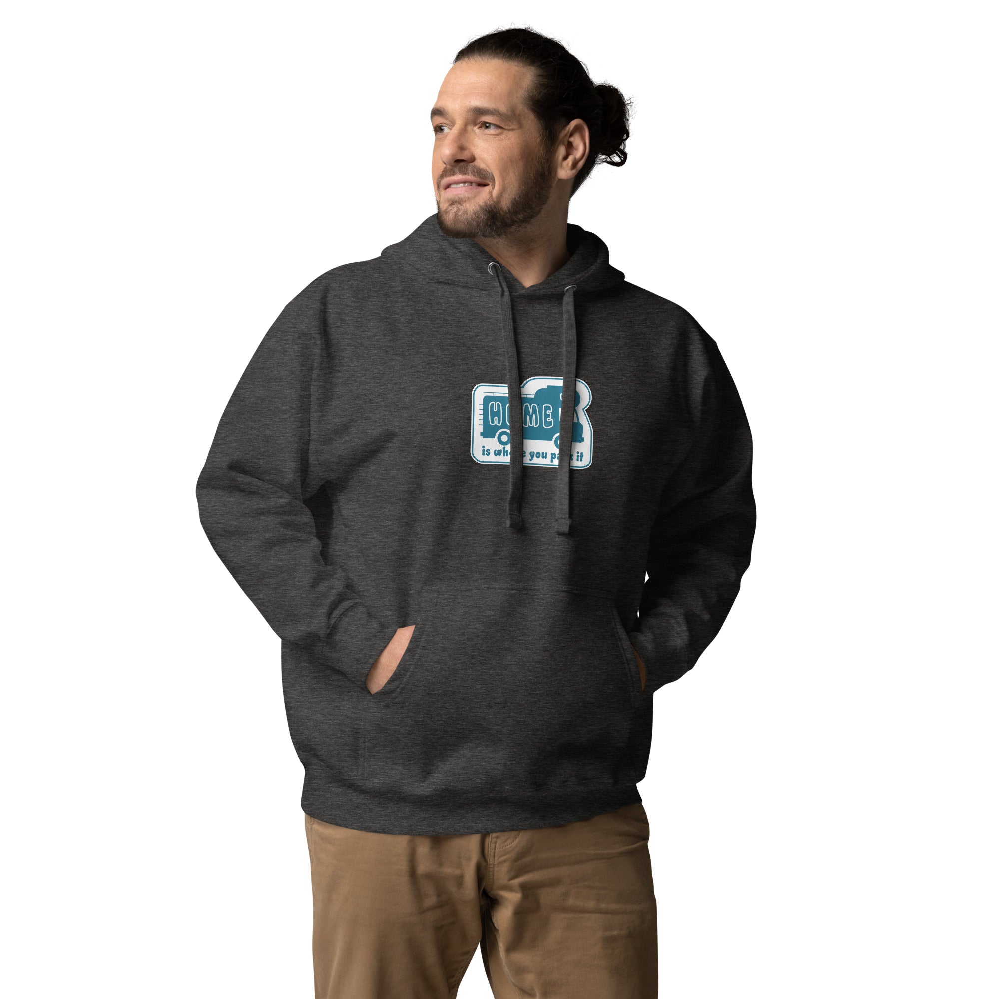 Unisex Cotton Hoodie Blue Camper Van Home is where you park it