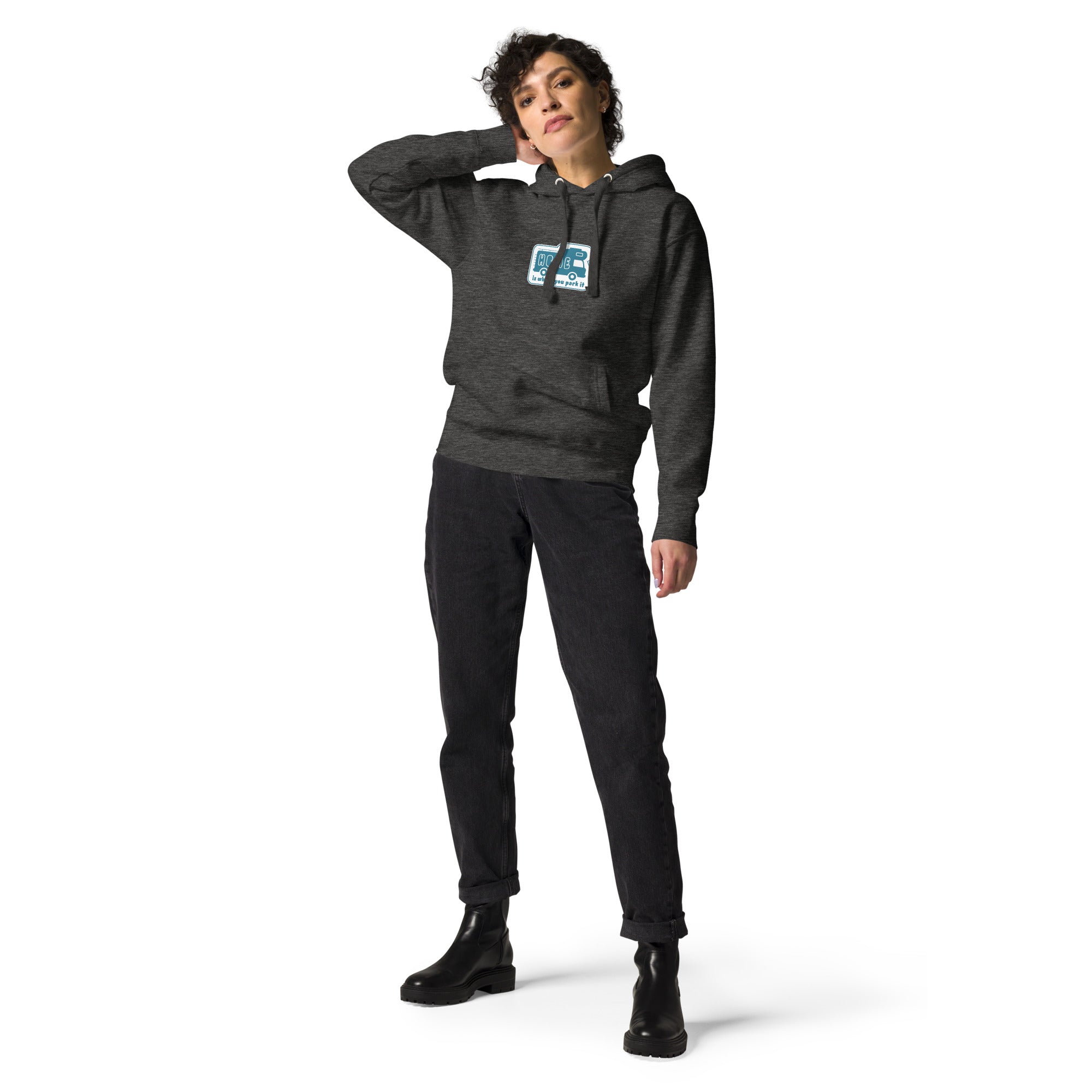 Unisex Cotton Hoodie Blue Camper Van Home is where you park it