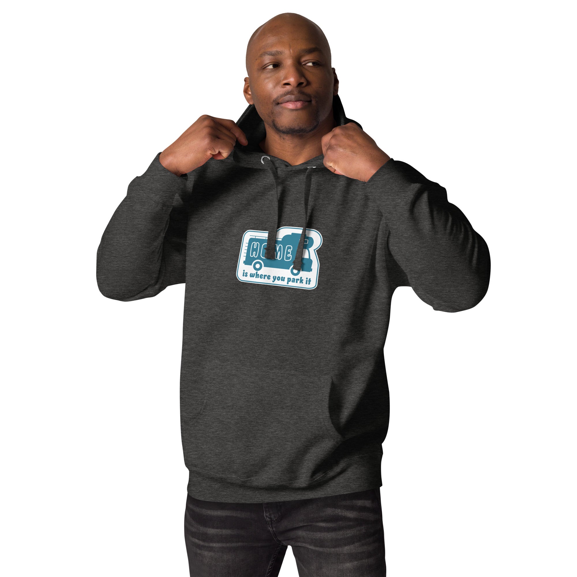 Unisex Cotton Hoodie Blue Camper Van Home is where you park it