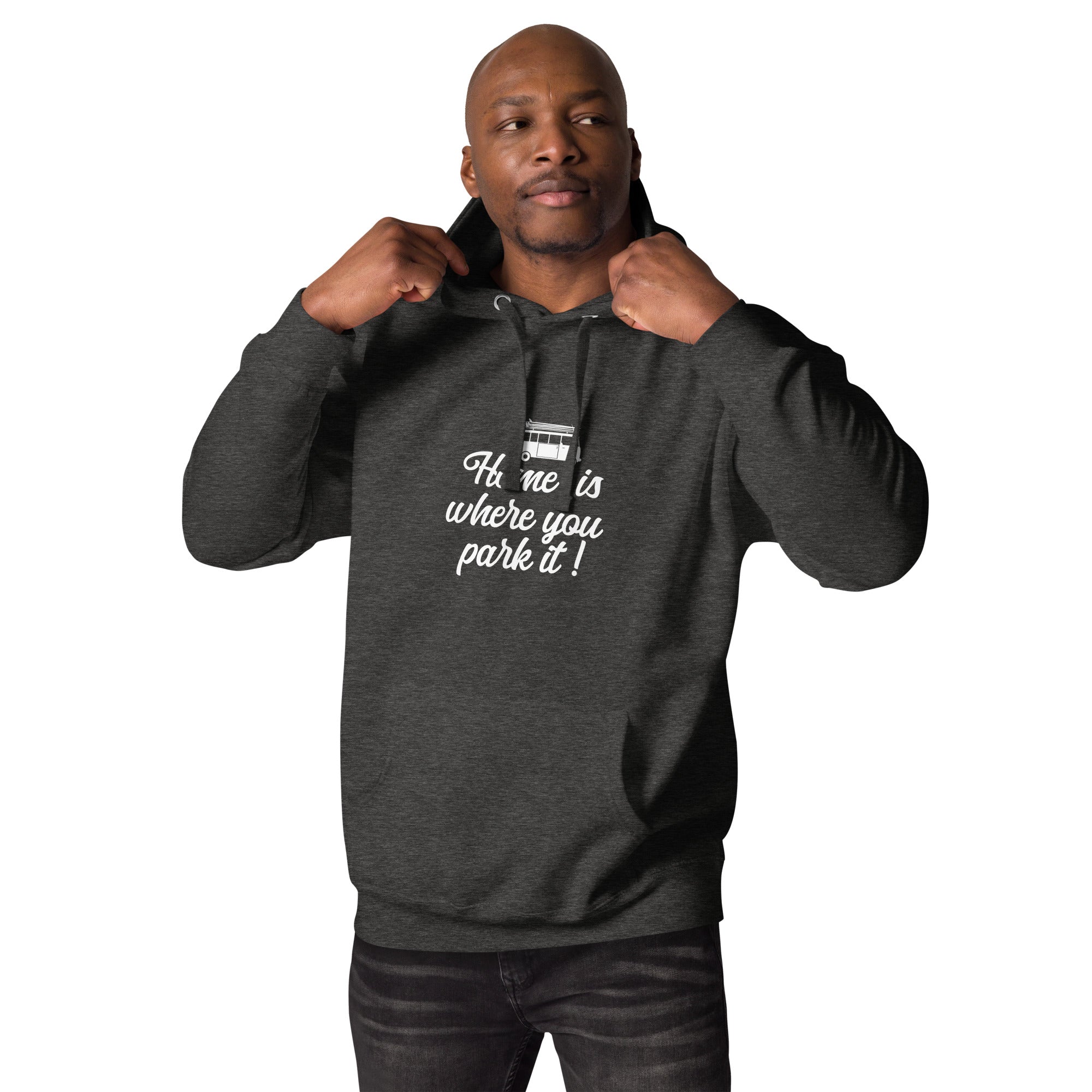 Unisex Cotton Hoodie White Surf Combi Home is where you park it