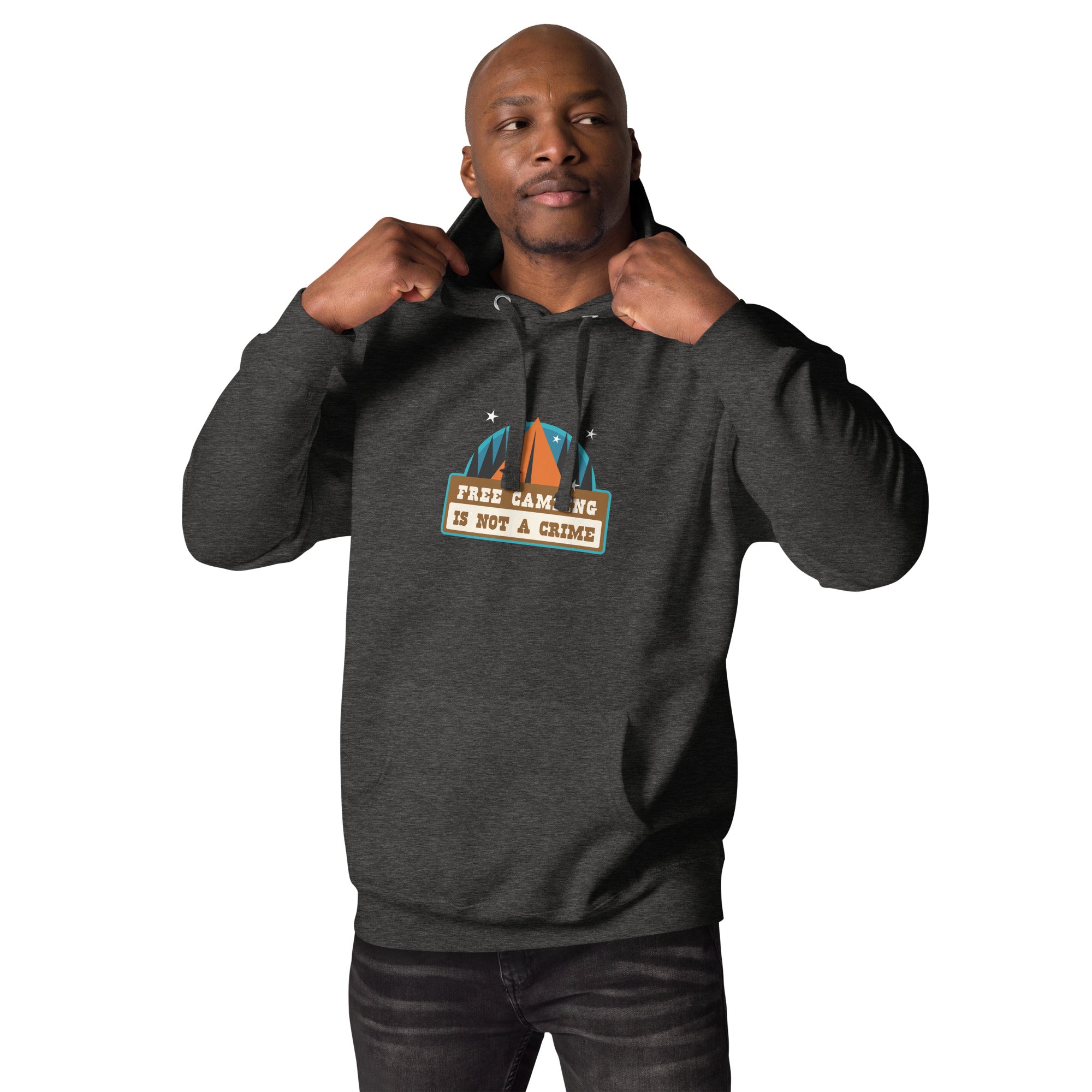 Unisex Cotton Hoodie Free camping is not a crime graphic