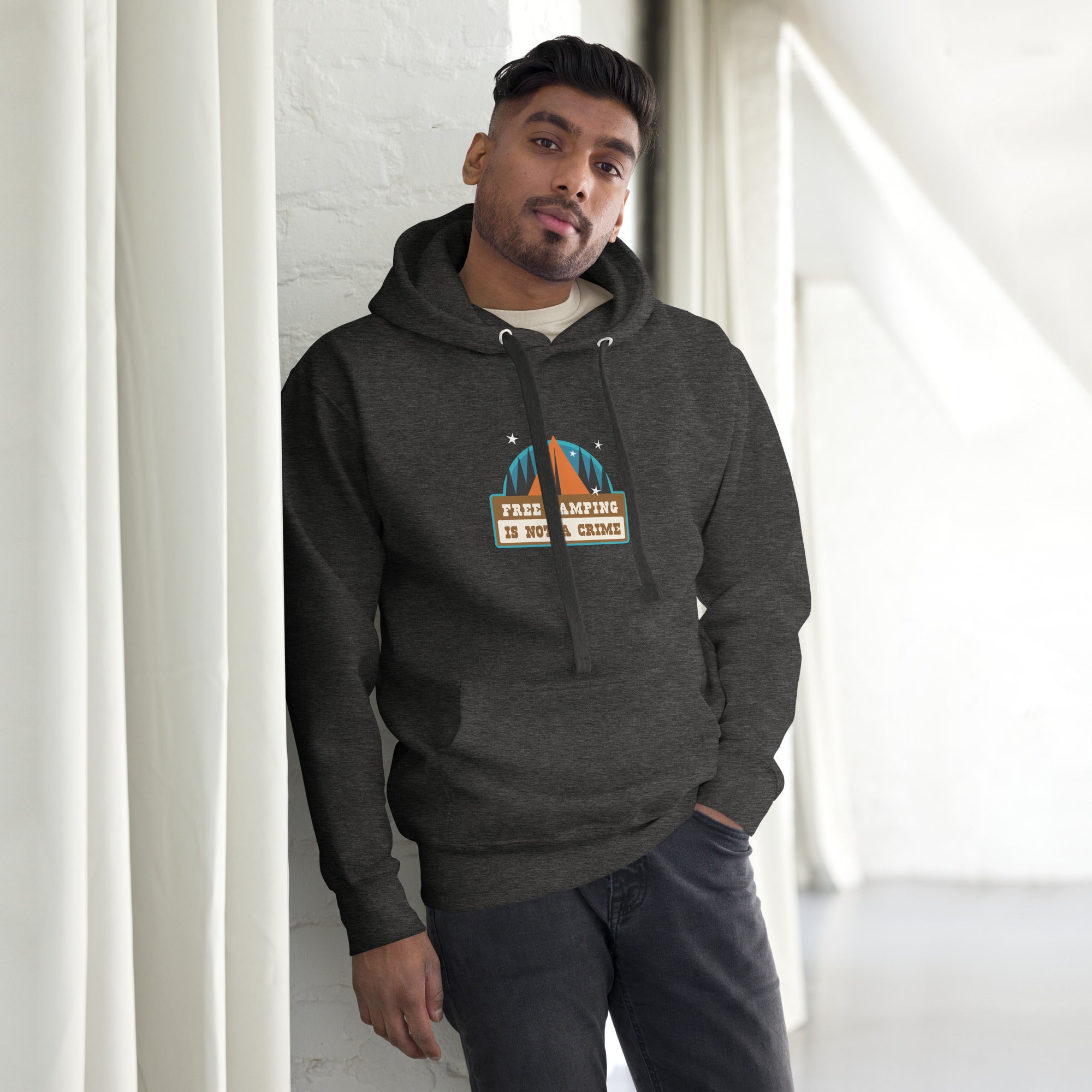 Unisex Cotton Hoodie Free camping is not a crime graphic