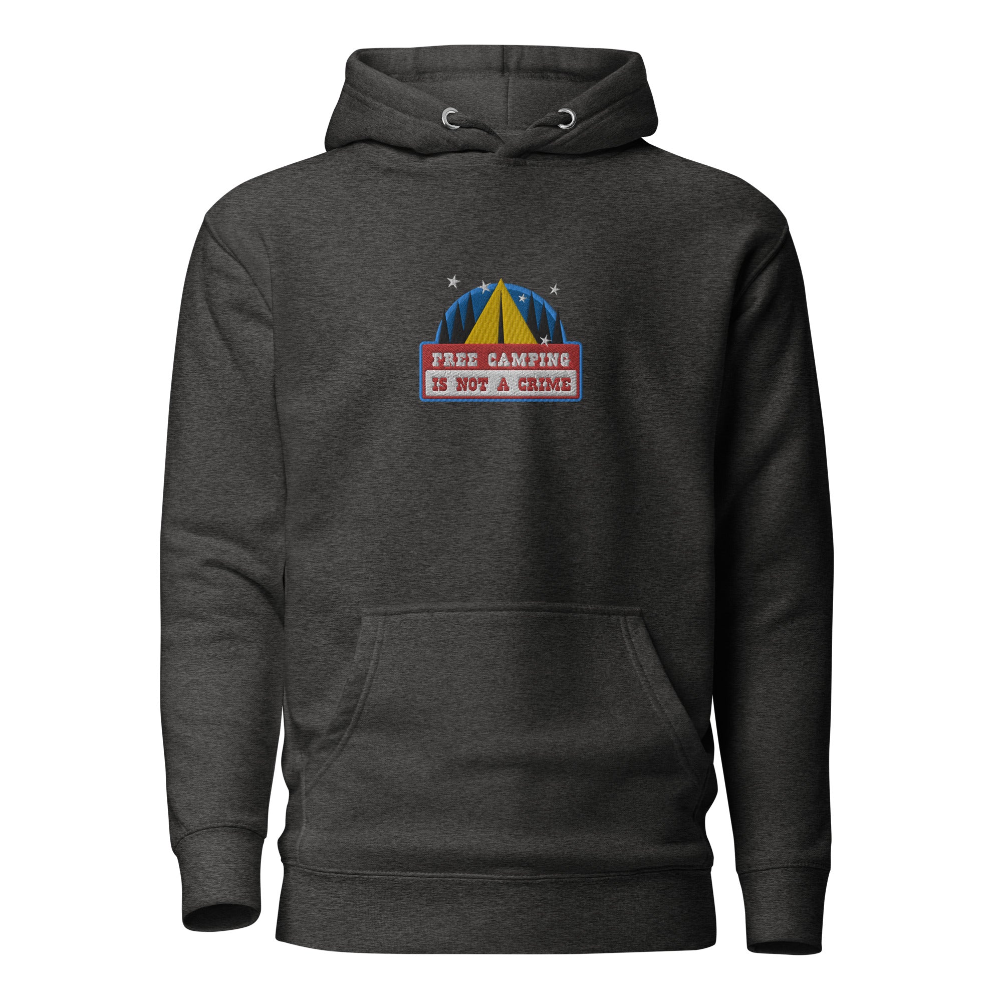 Unisex Cotton Hoodie Free camping is not a crime graphic embroidered pattern