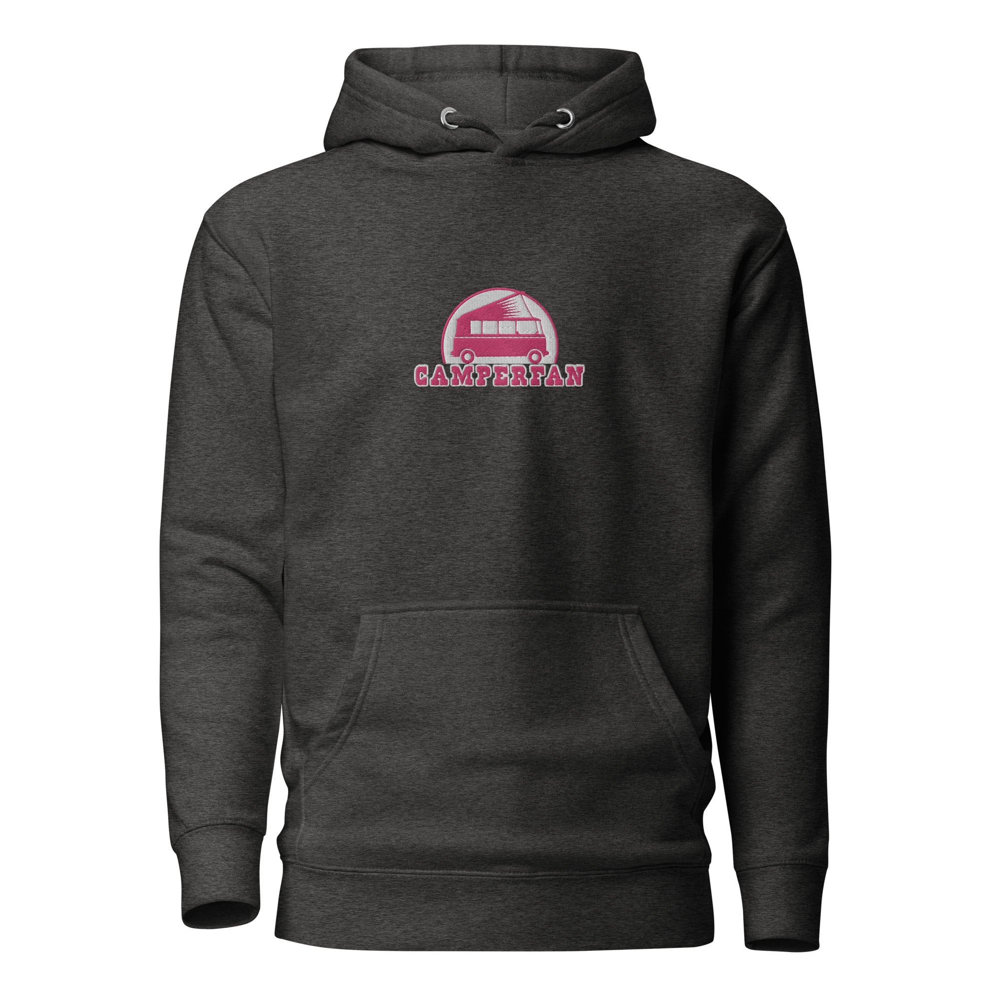 Unisex Cotton Hoodie Camperfan flamingo/white embroidered pattern