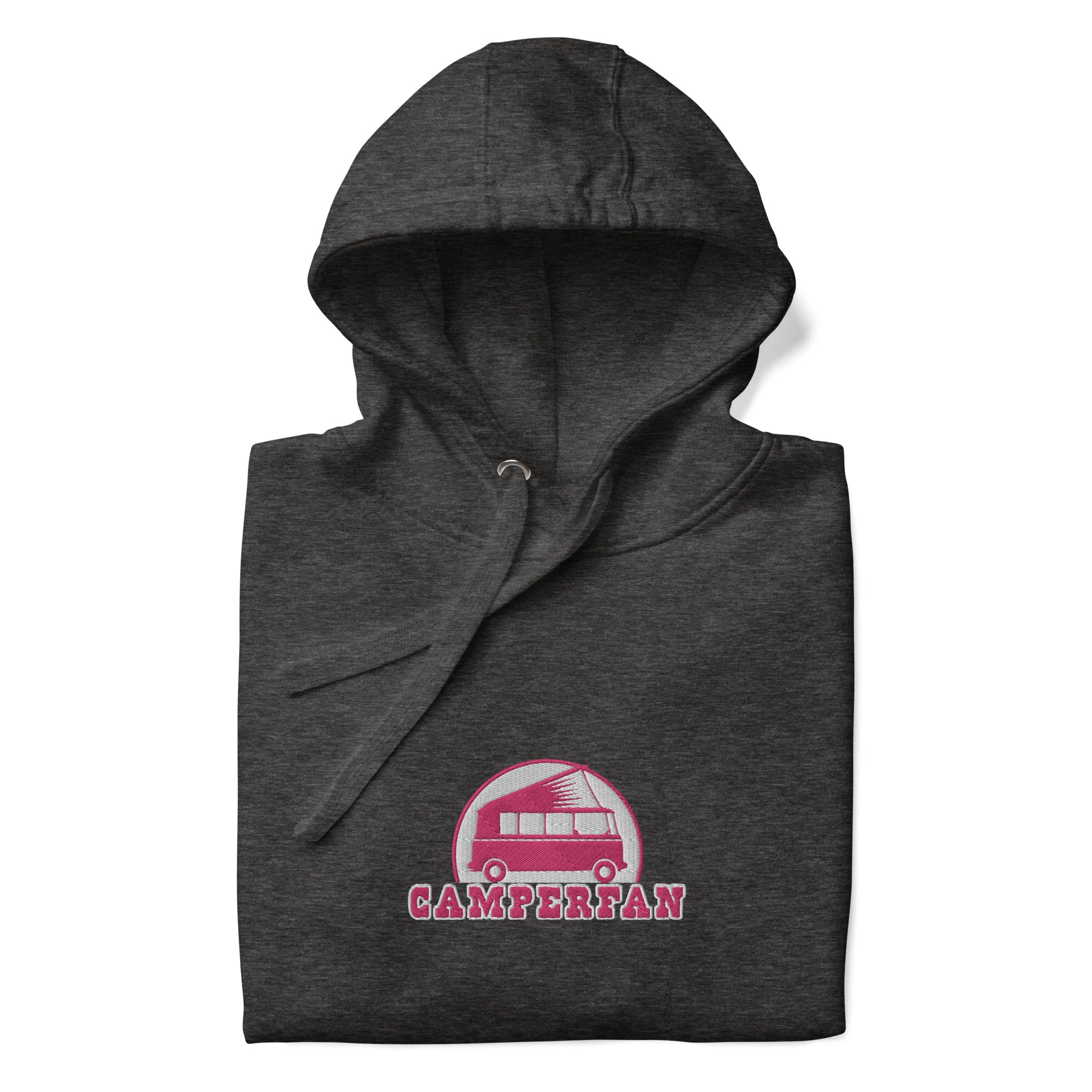Unisex Cotton Hoodie Camperfan flamingo/white embroidered pattern