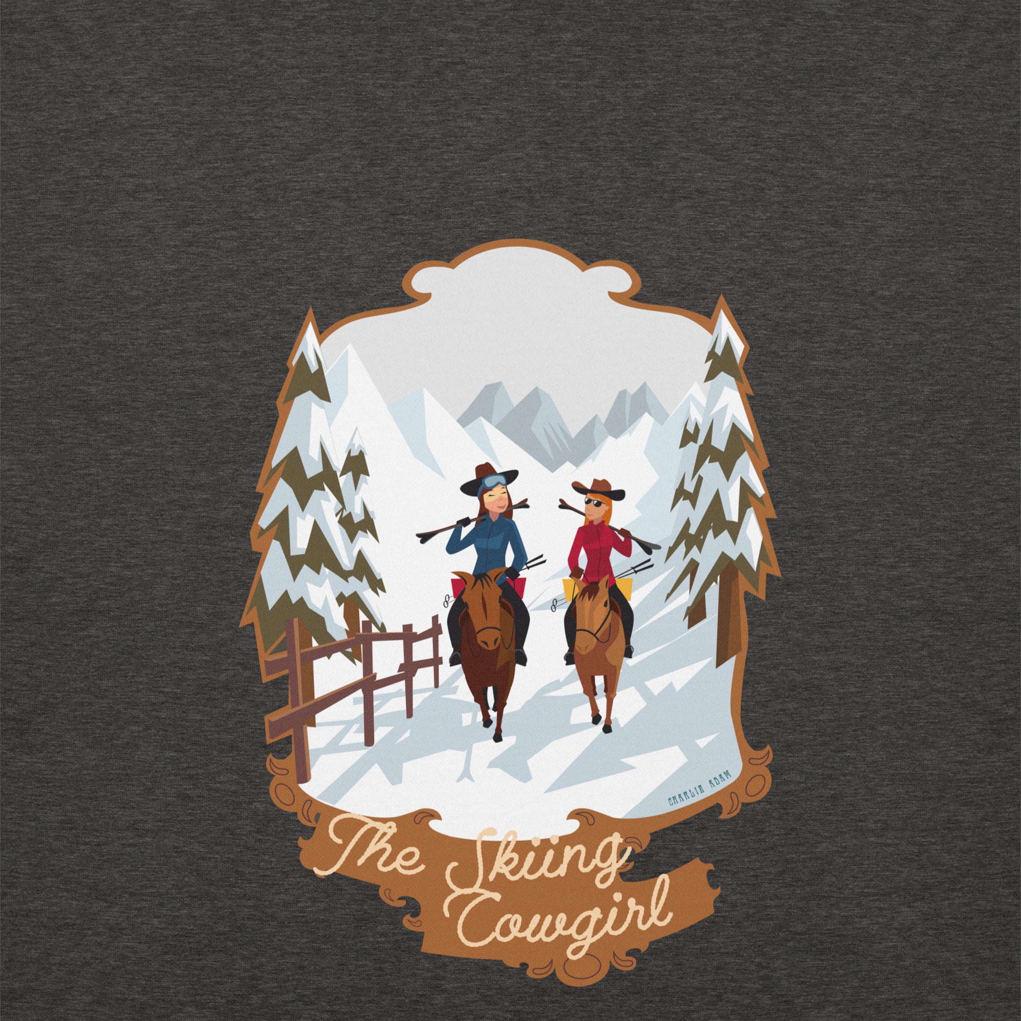 Sweat à capuche unisexe en coton The Skiing Cowgirl