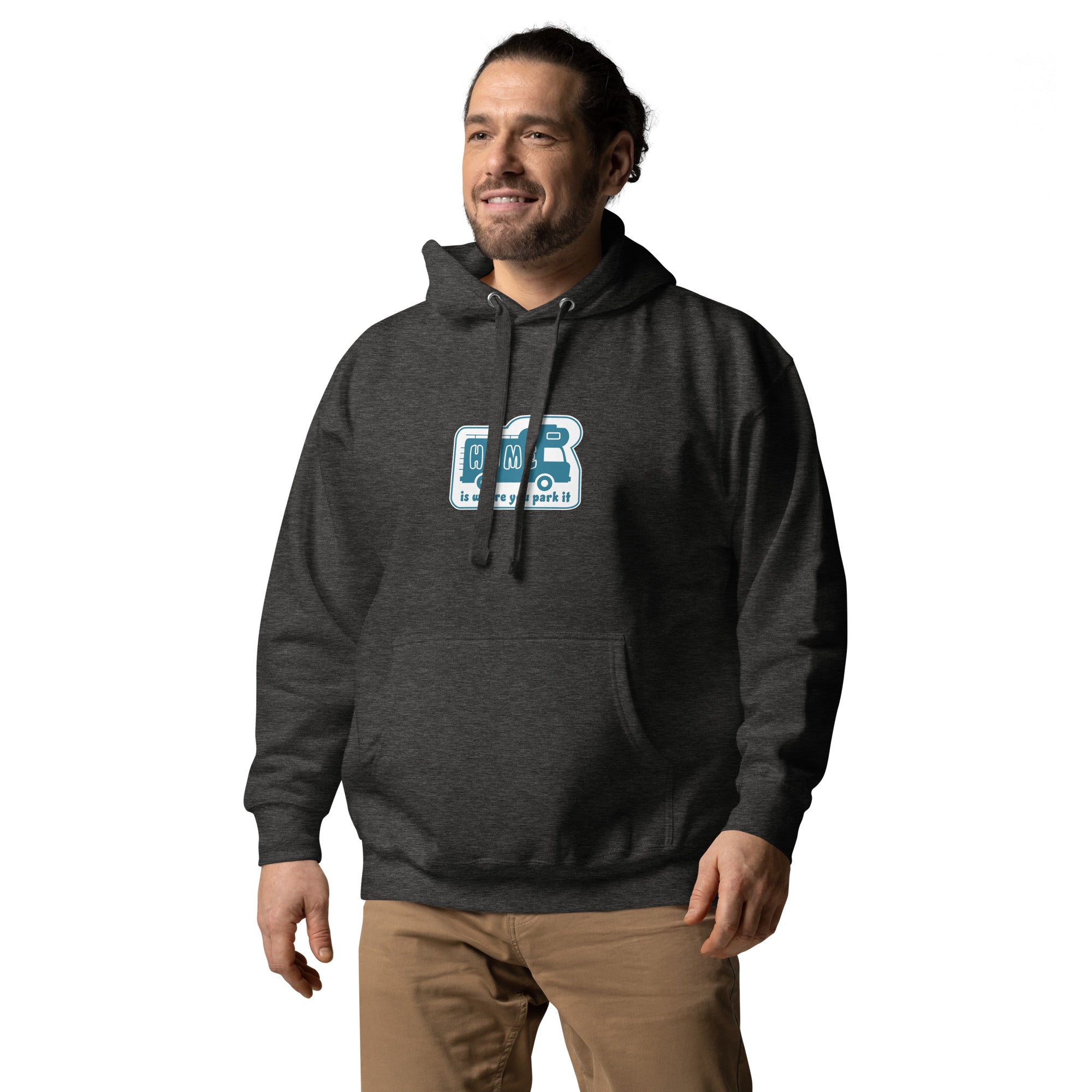 Unisex Cotton Hoodie Blue Camper Van Home is where you park it