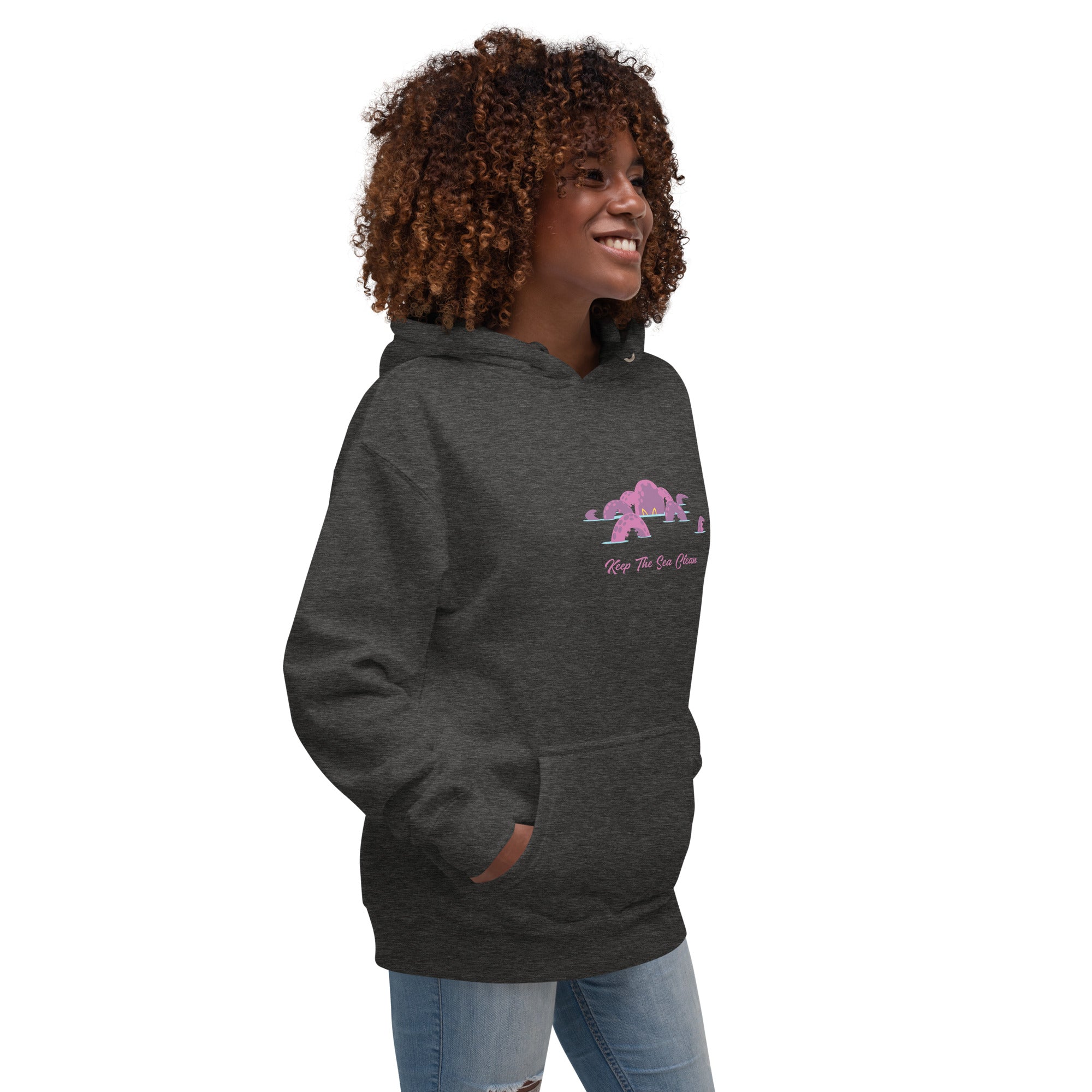 Unisex Cotton Hoodie Octopus Purple