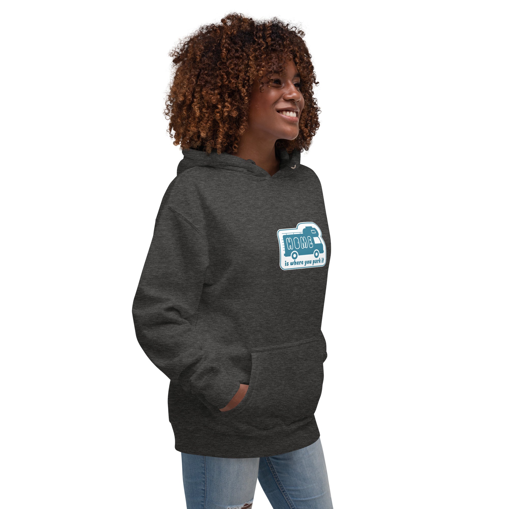 Unisex Cotton Hoodie Blue Camper Van Home is where you park it
