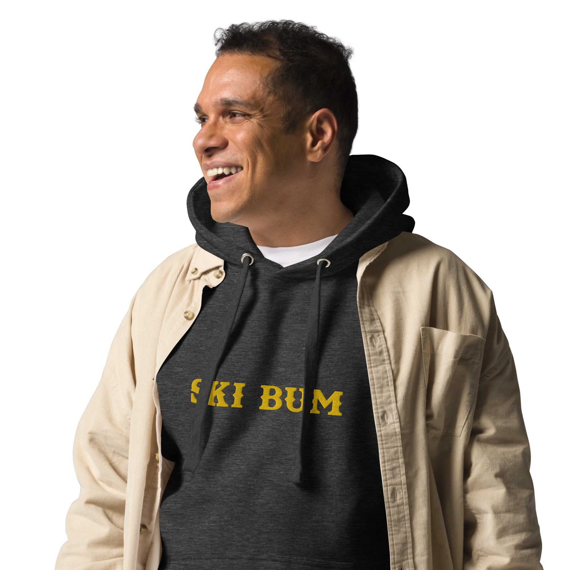 Sweat à capuche unisexe en coton Ski Bum Gold brodé