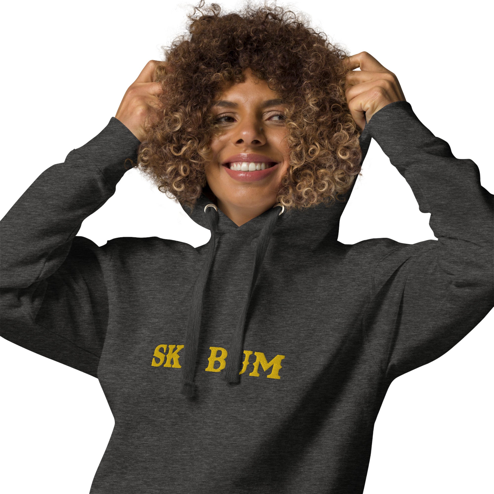 Sweat à capuche unisexe en coton Ski Bum Gold brodé